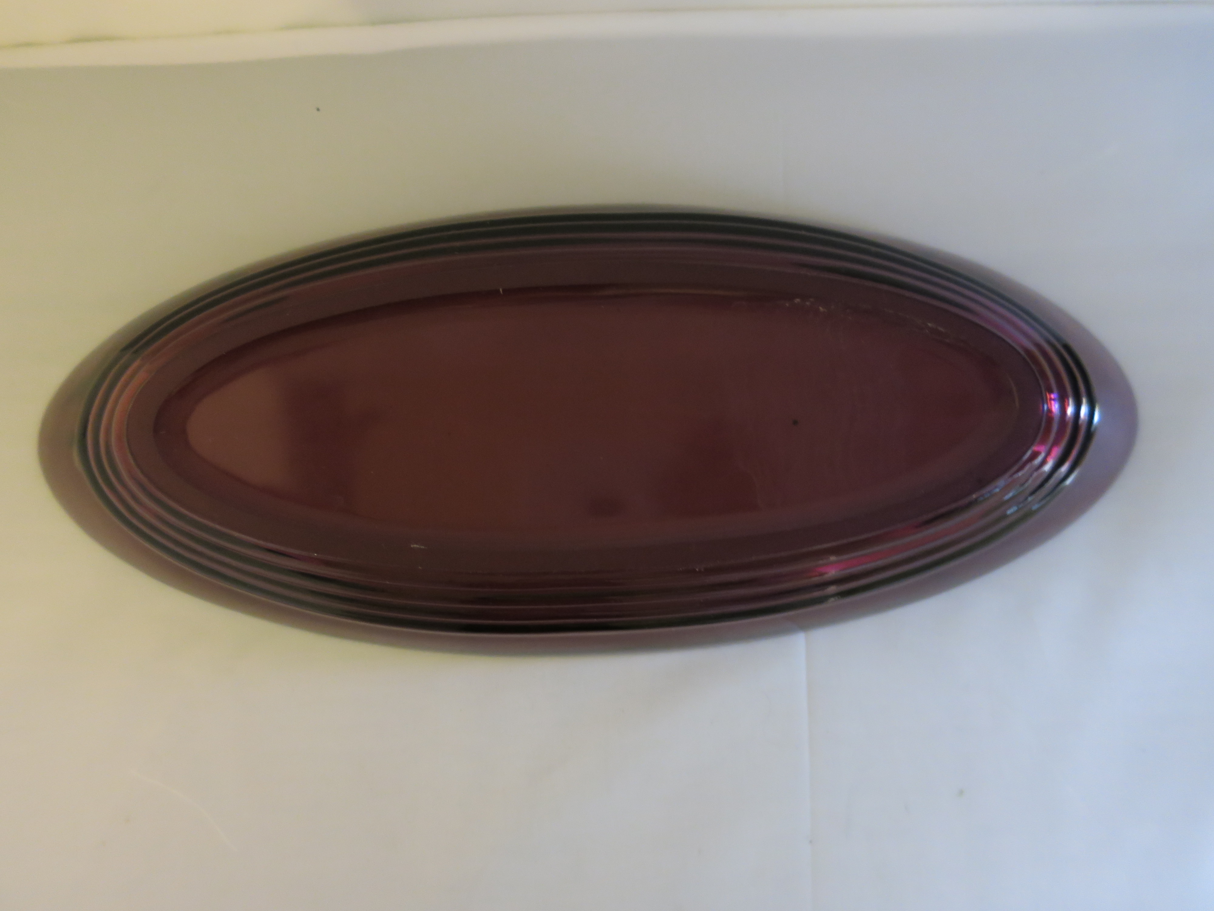 Purple Amethyst Glass Oval Dish Hazel Atlas Moderntone match