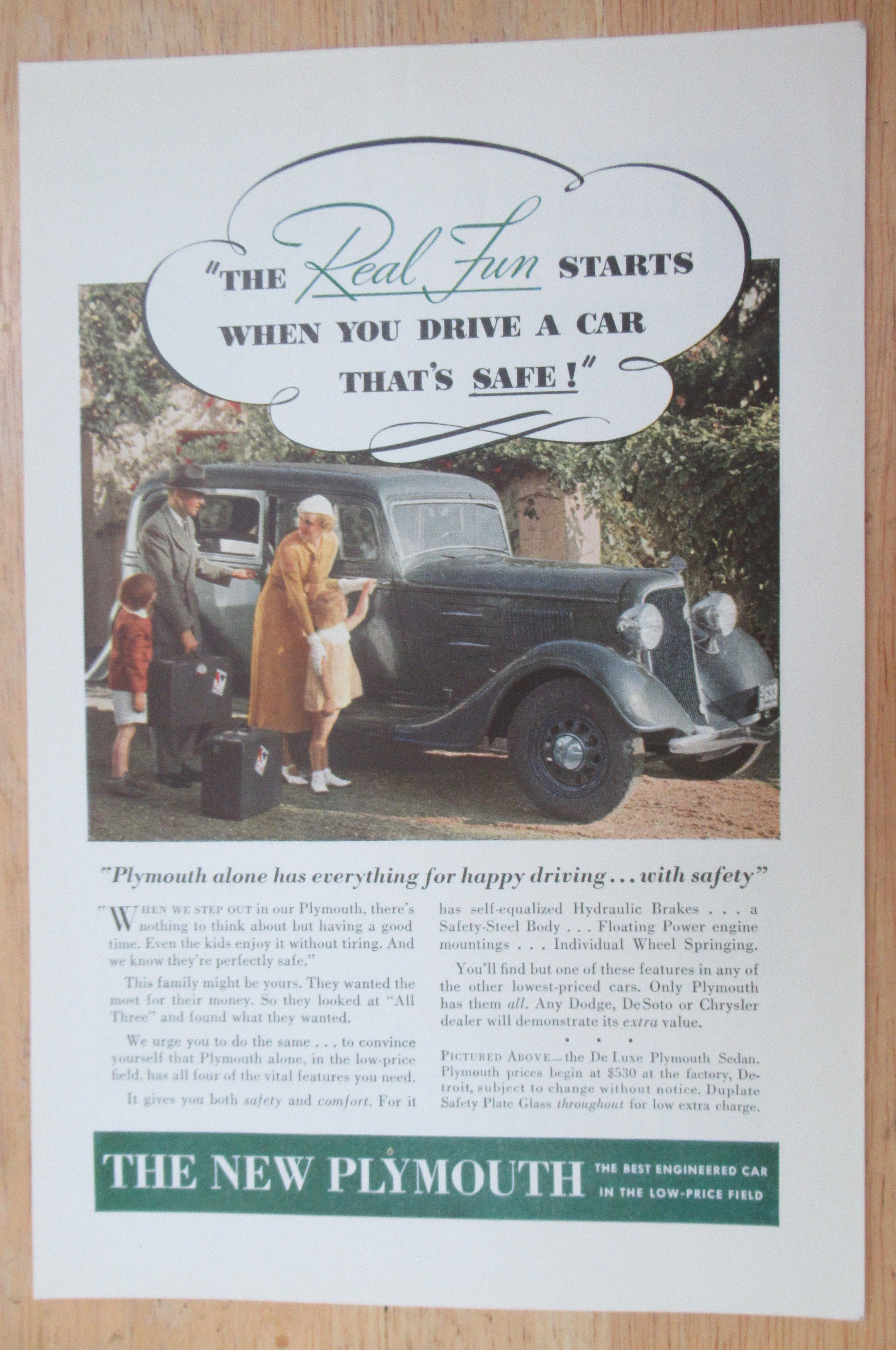 1934 Plymouth with Family Getting Into The Plymouth