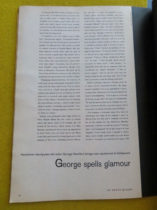 Seventeen Magazine July 1960 George Hamilton