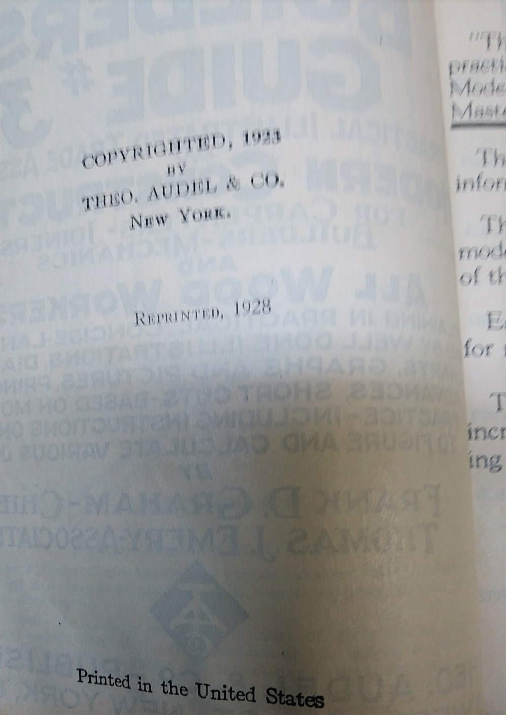 Audels Carpenters and Builders Guide 4 Vol 1928