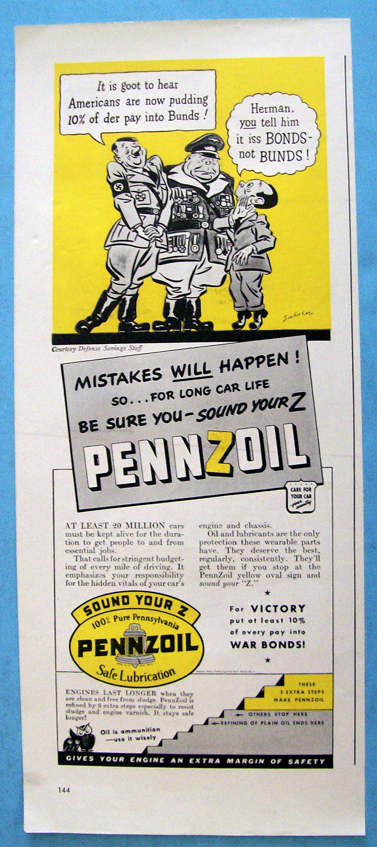 1942 Pennzoil with Saving War Bonds
