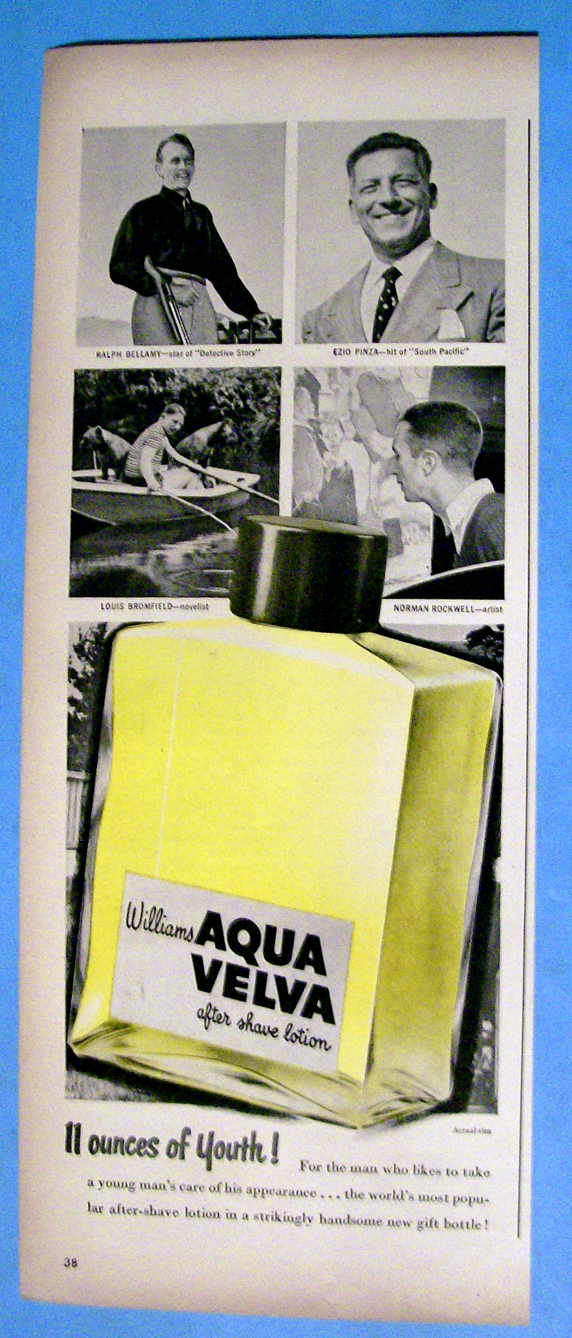 Vintage Ad: 1949 Aqua Velva w/Bellamy, Pinza