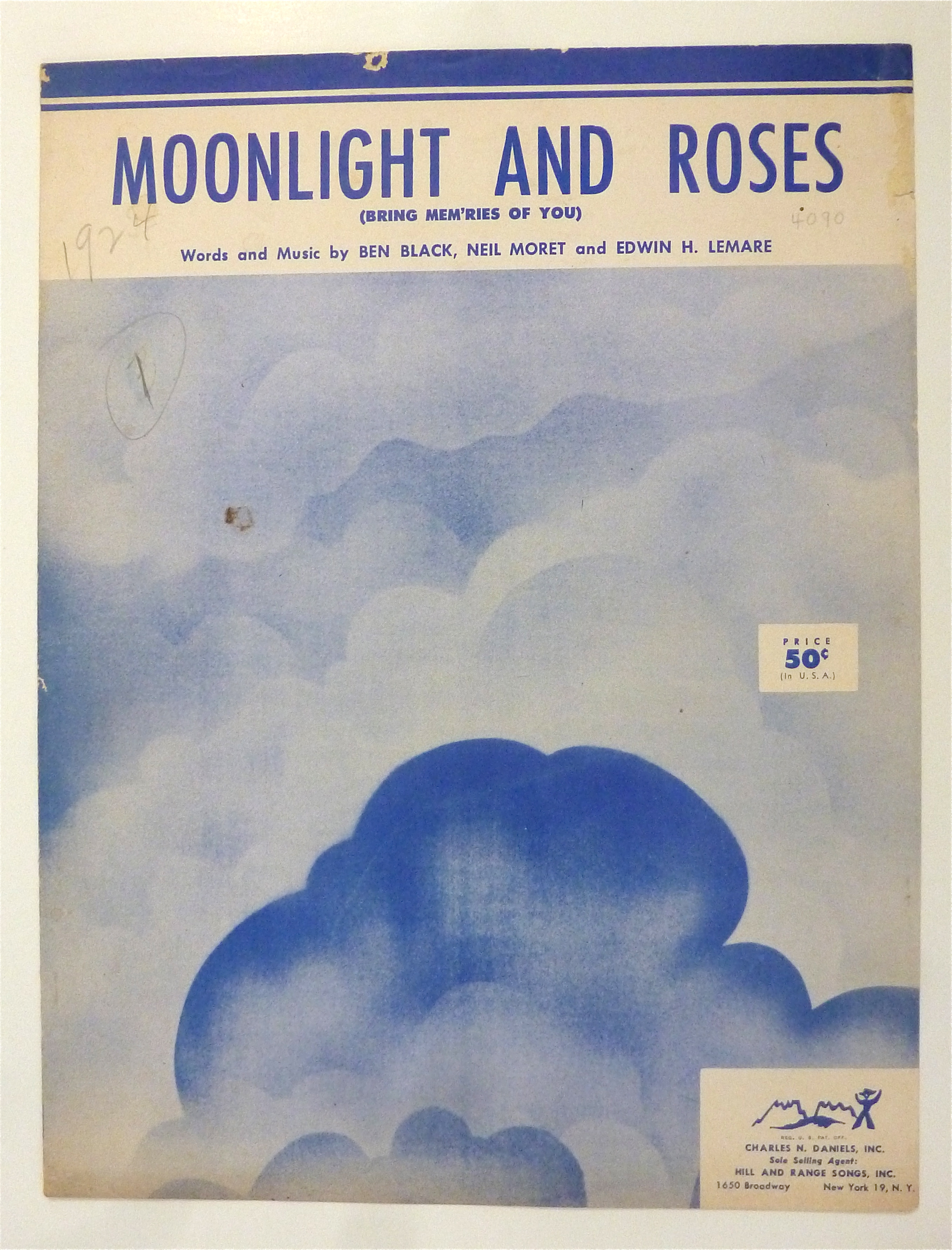 Sheet Music For 1953 Moonlight And Roses