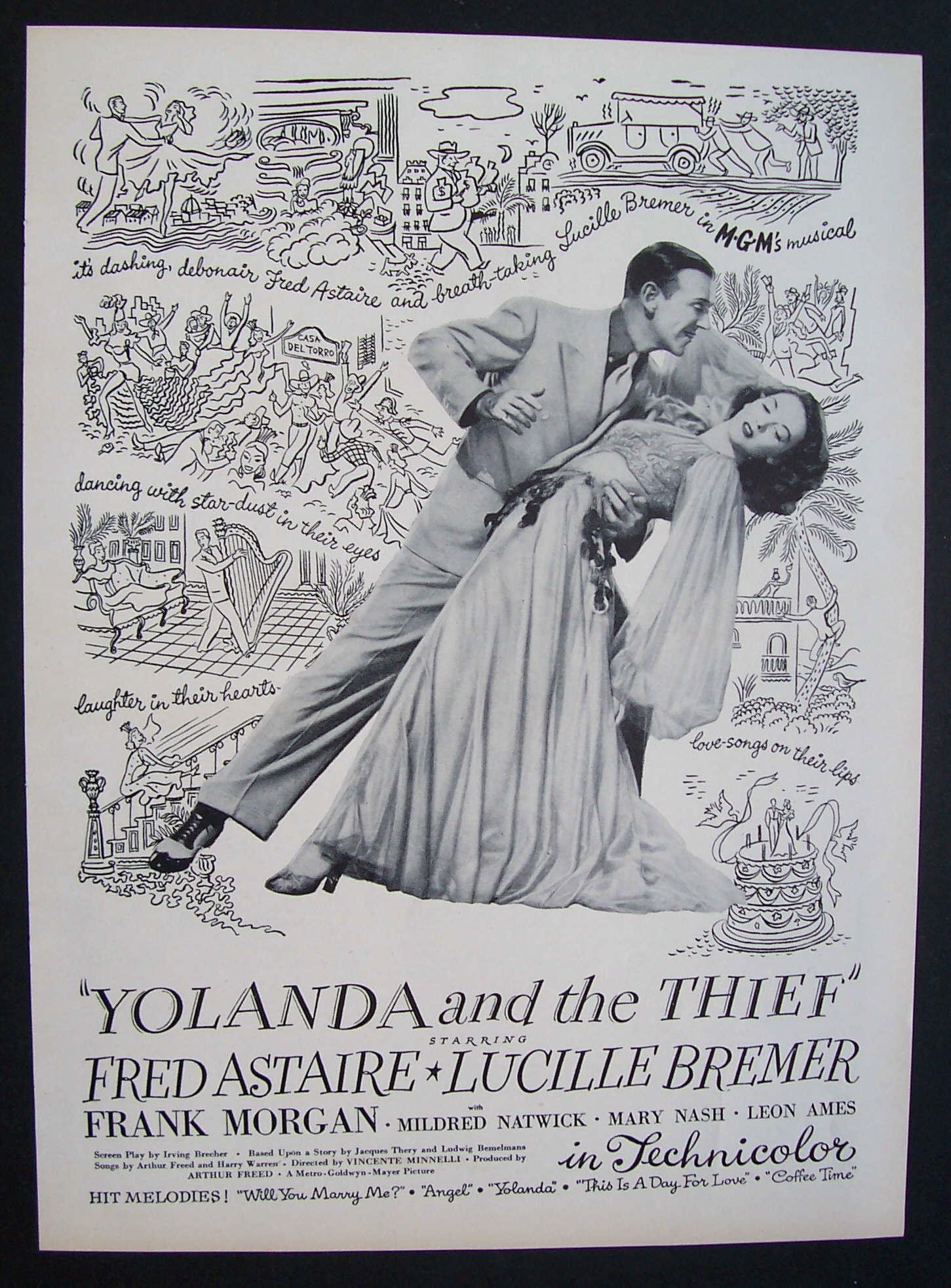 1945 Movie Ad for Yolanda and the Thief