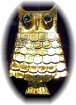 AVON Owl Perfume Brooch Pin Boxed
