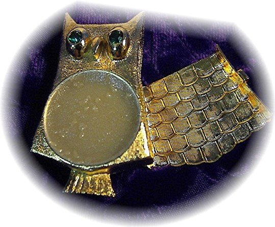 AVON Owl Perfume Brooch Pin Boxed