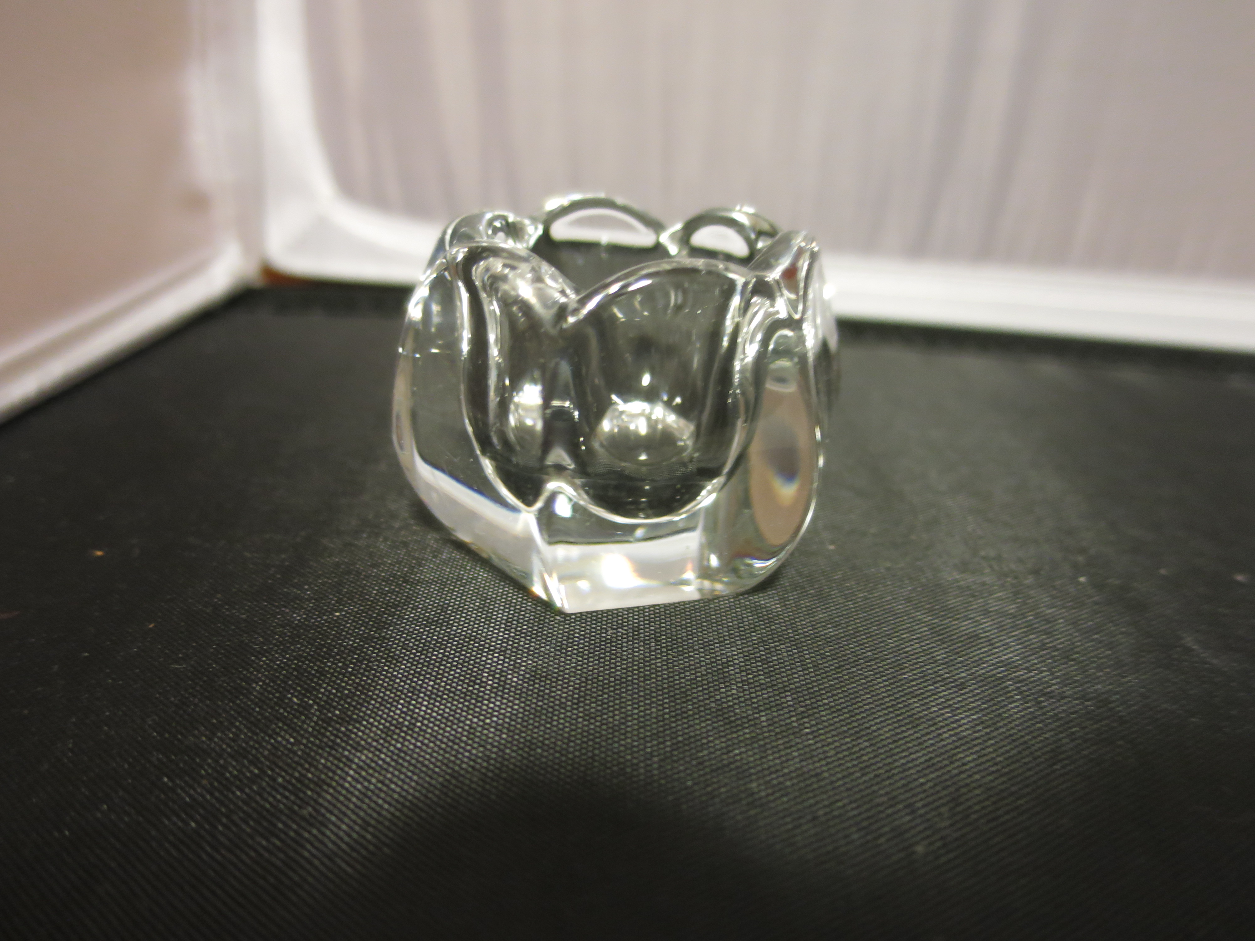 Paneled Crystal Open Salt Cellar Dip