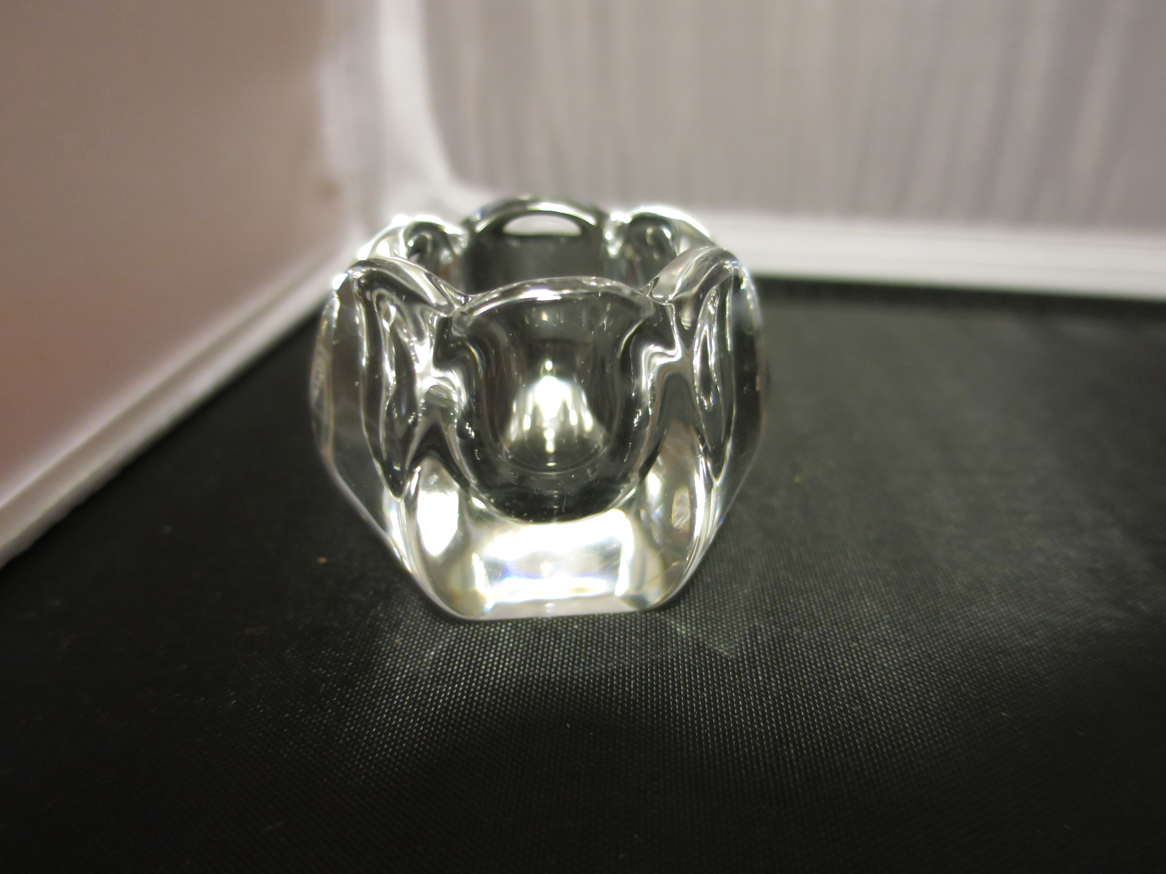 Paneled Crystal Open Salt Cellar Dip