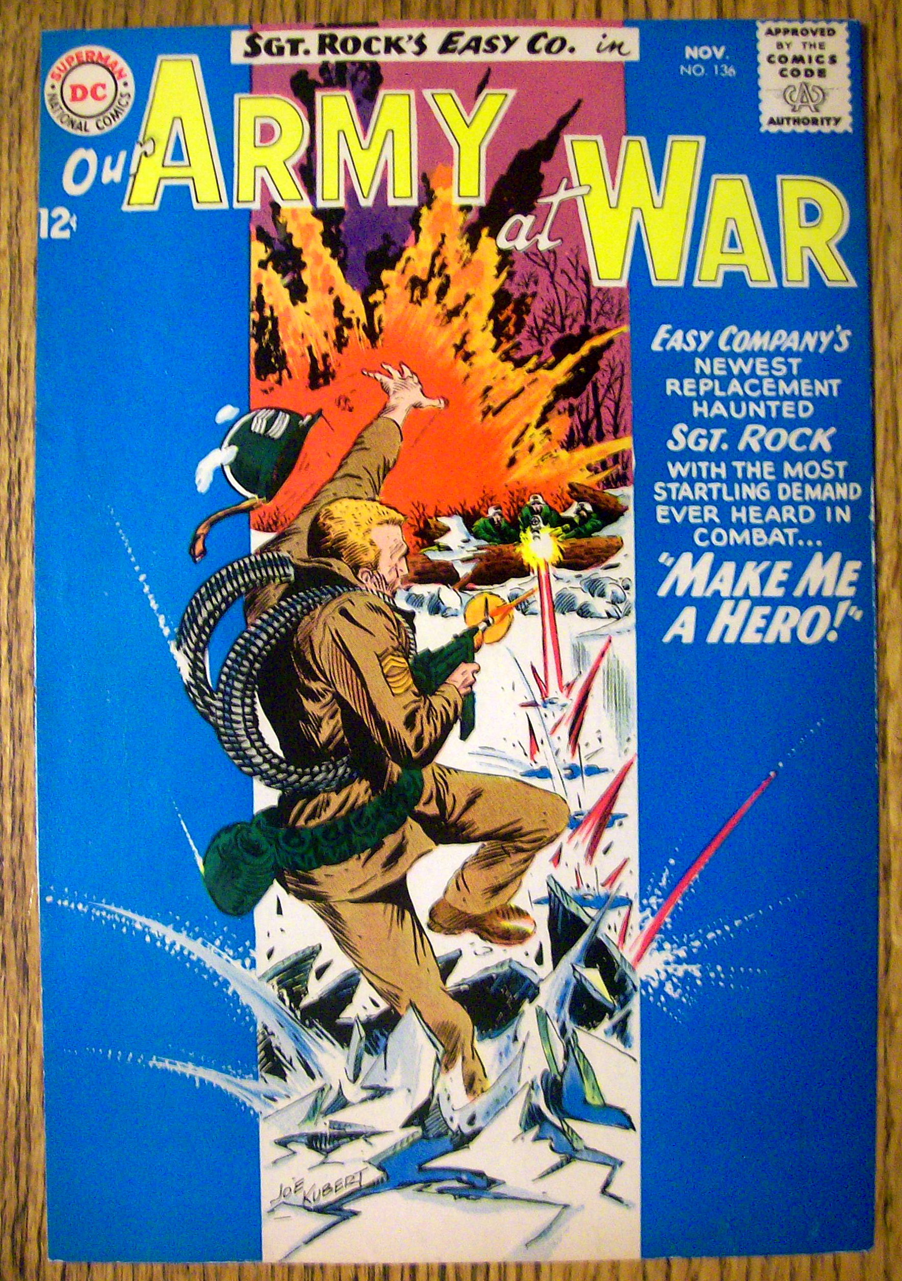 Our Army At War Comic Cover-November 1963-Make Me Hero