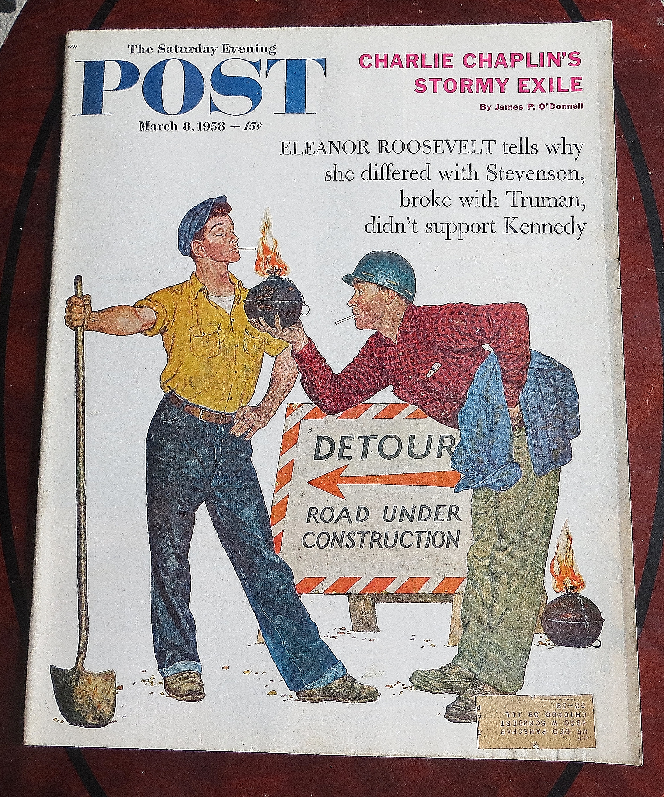 Saturday Evening Post March 8, 1958 Charlie Chaplin