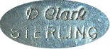 D. Clark Turquoise Coral Sterling Silver Bear Brooch