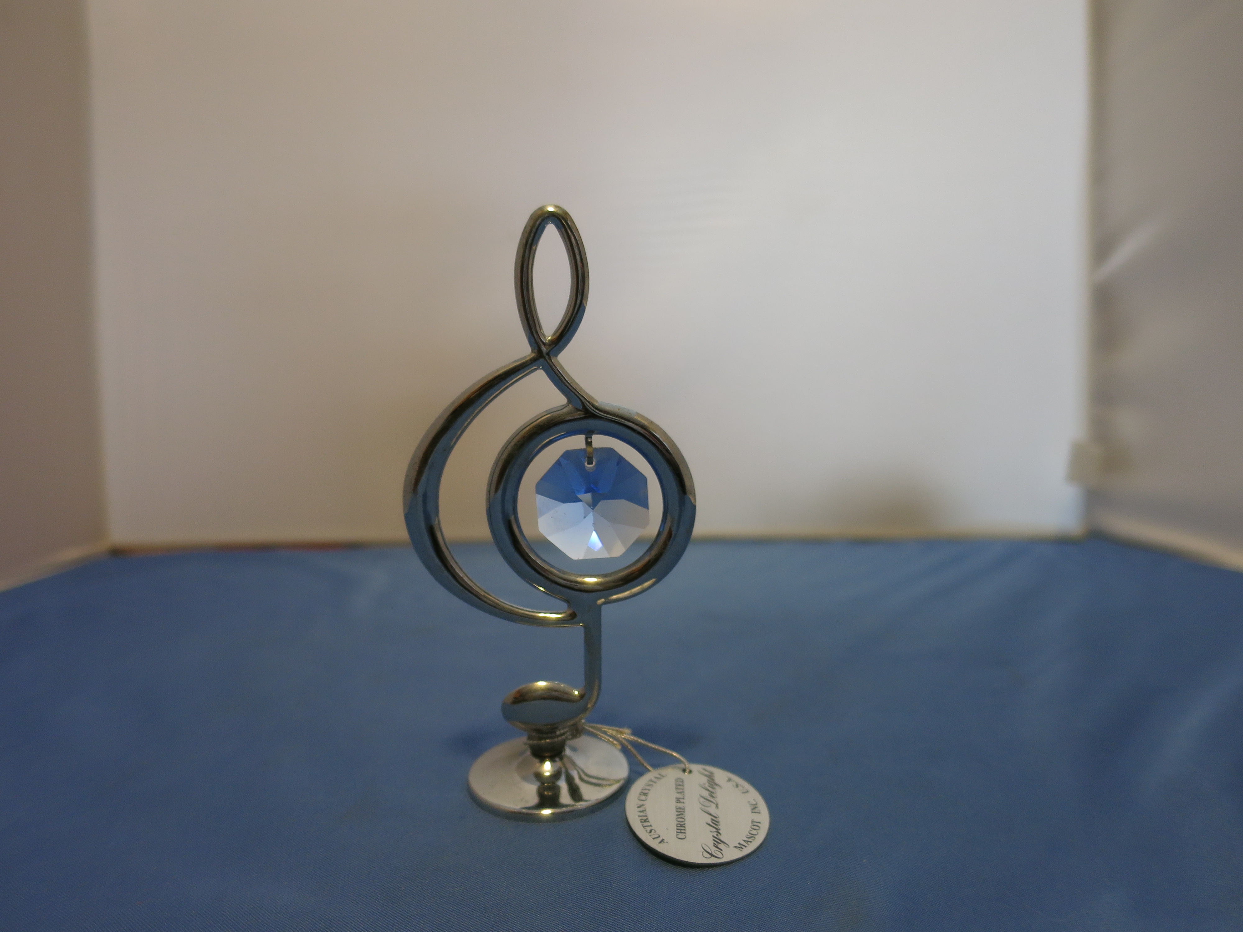 Musical Note Austrian Crystal Chrome Plated Figurine