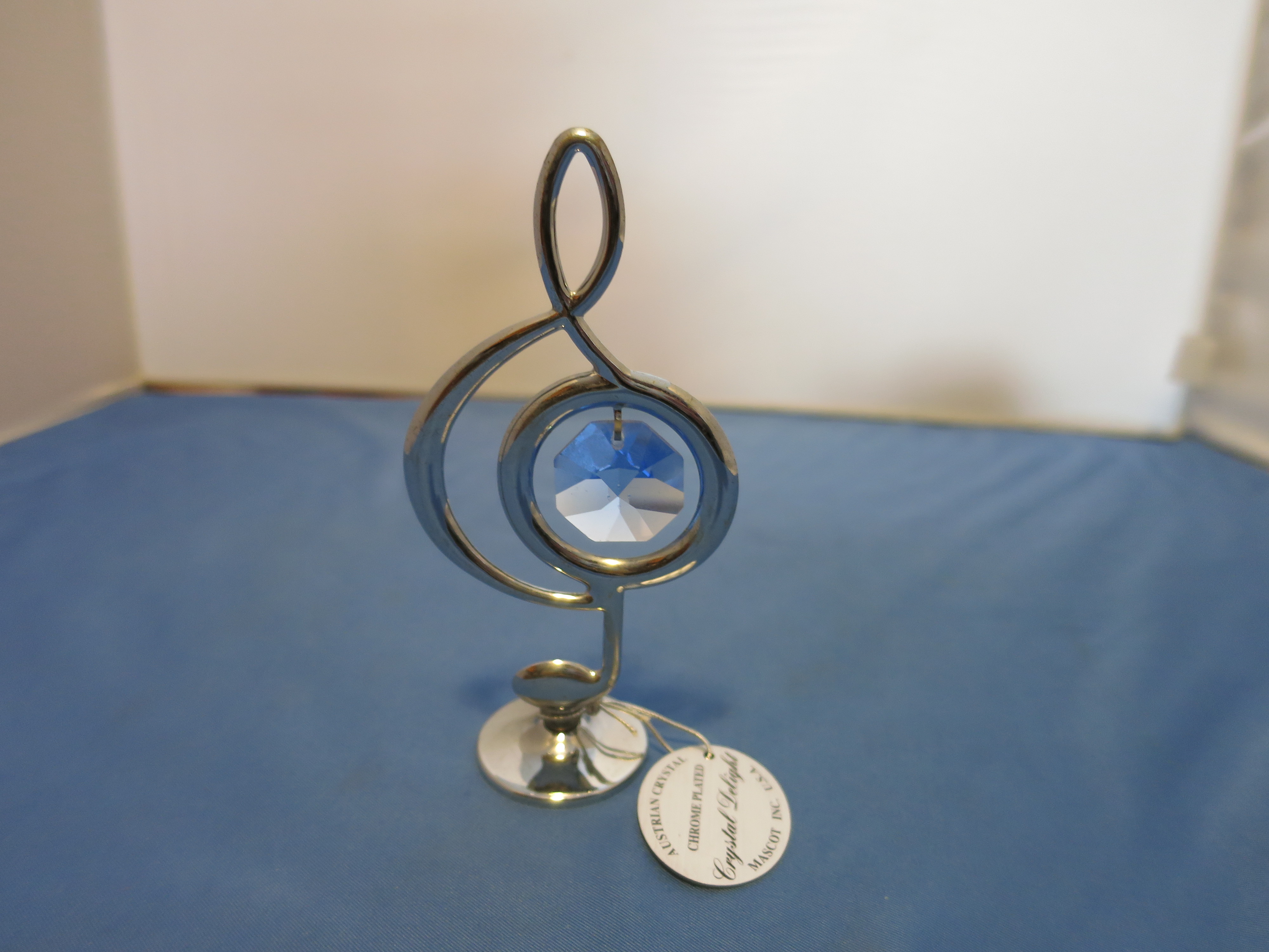 Musical Note Austrian Crystal Chrome Plated Figurine