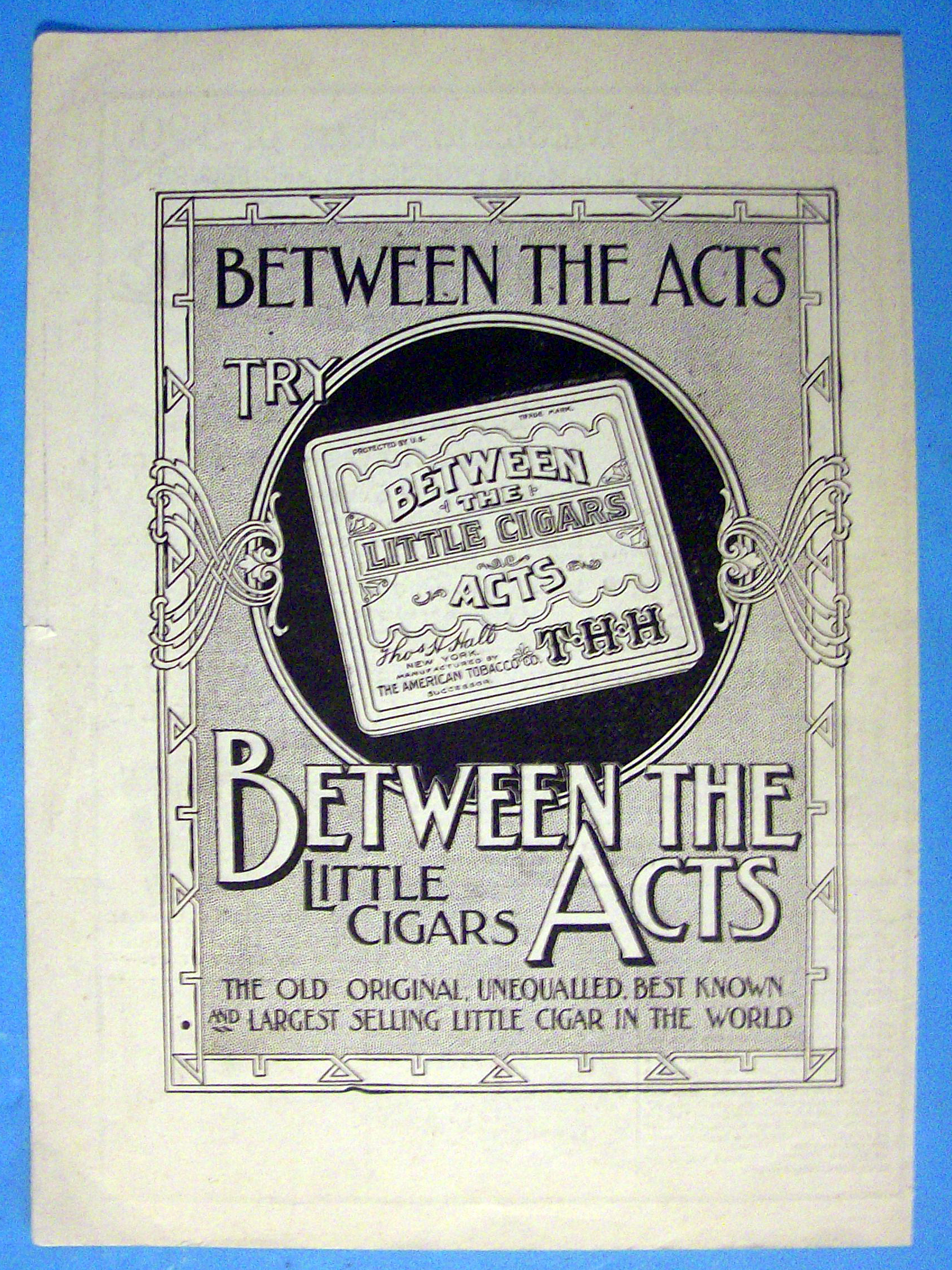 1901 Between The Act 2 Cigars with Box of Cigars