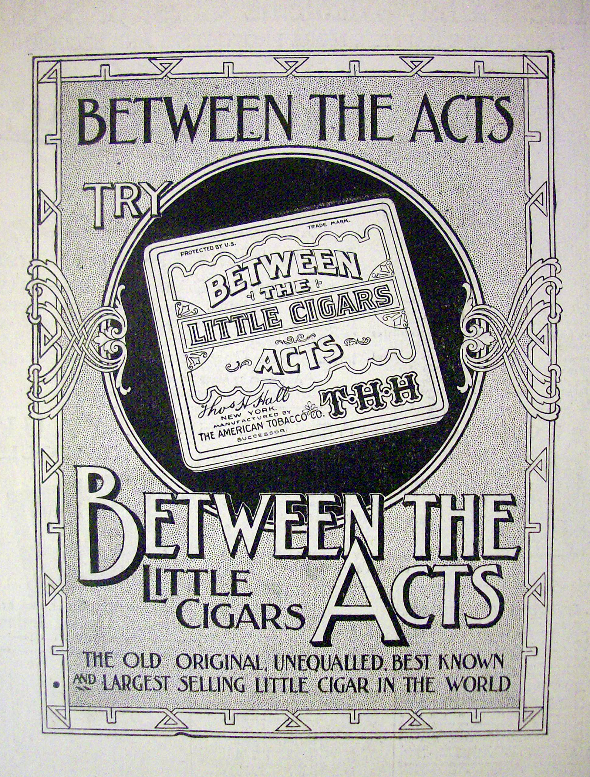 1901 Between The Act 2 Cigars with Box of Cigars