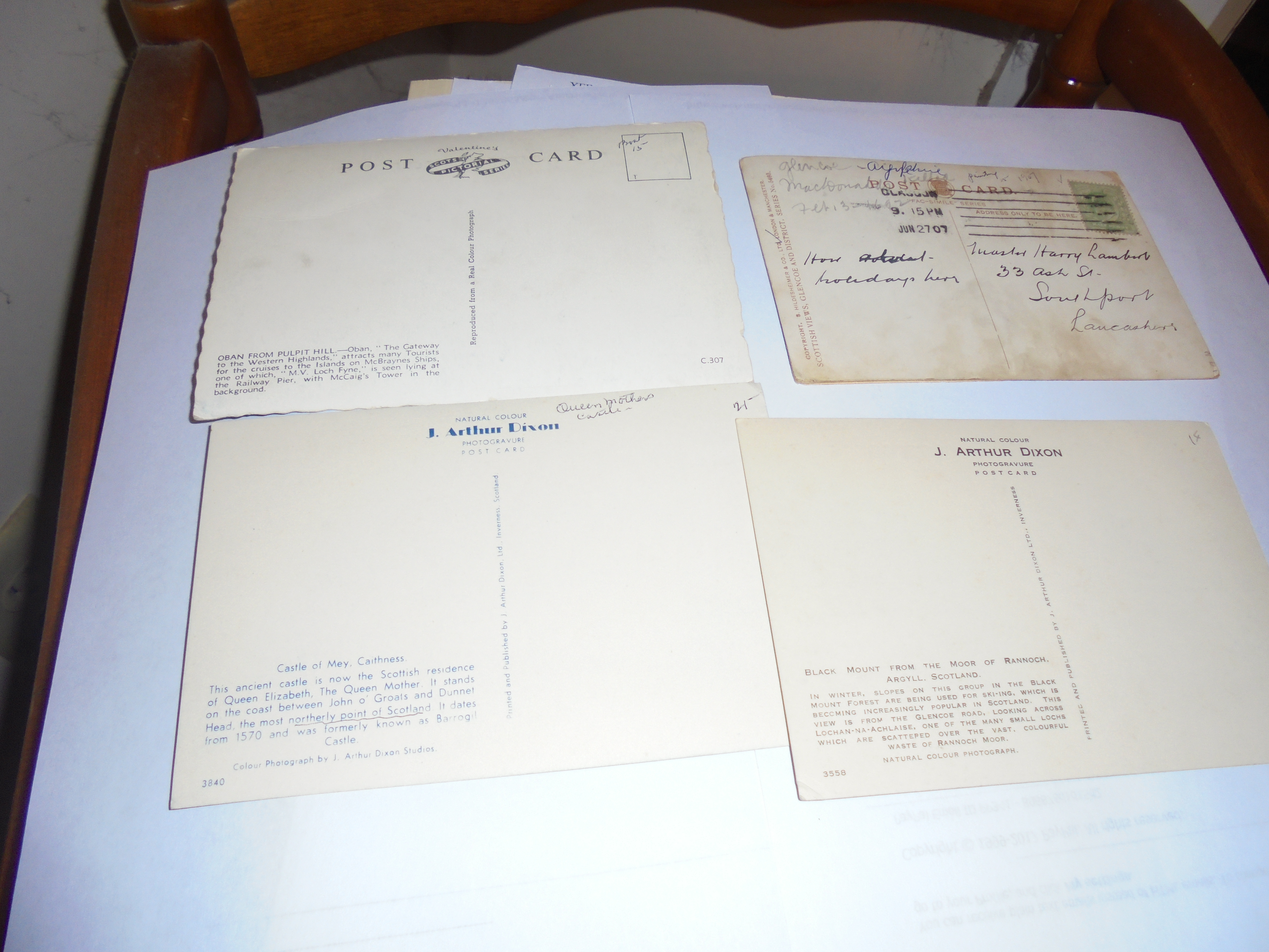 Scottish Views Postcards Lot of 4