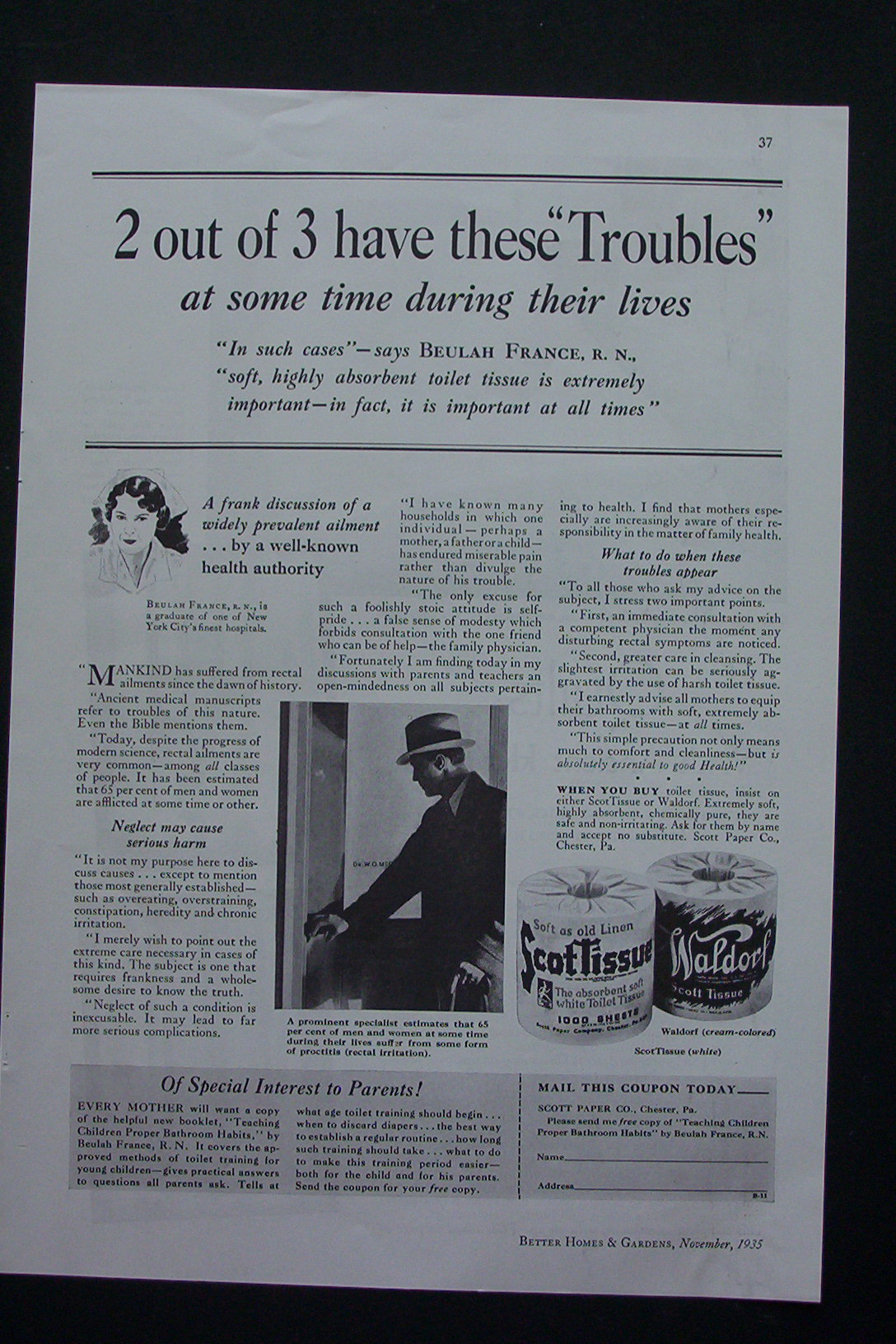 1935 Scottissue with 2 Out of 3 Have Troubles