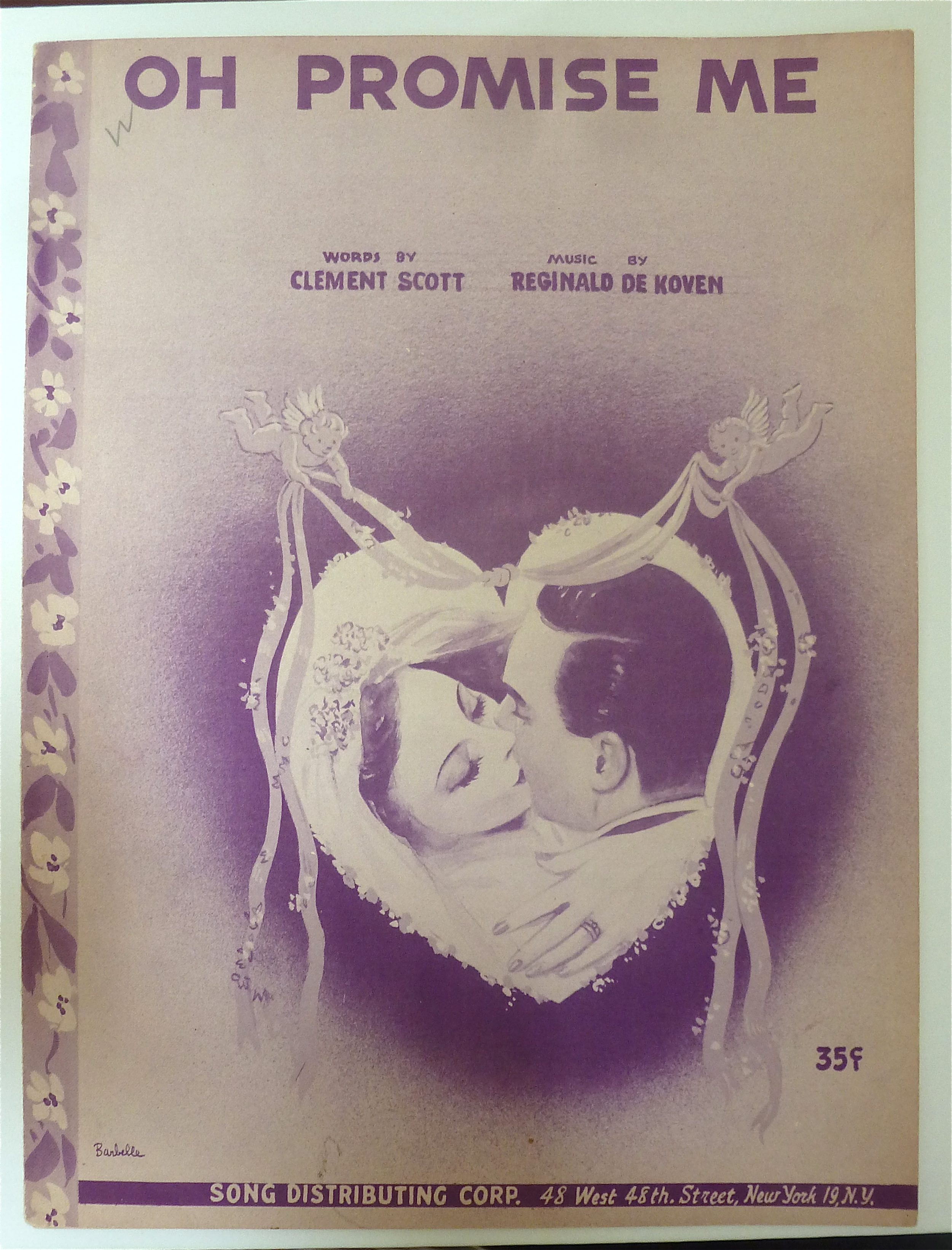 Sheet Music For 1948 Oh Promise Me