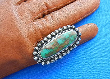 Navajo Sterling Silver Turquoise Ring Happy Piasso