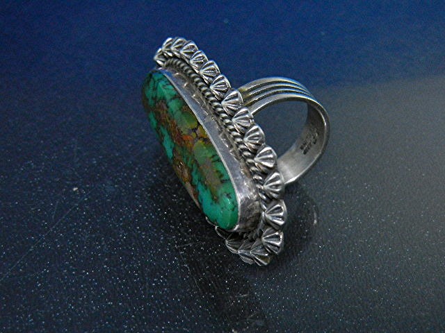 Navajo Sterling Silver Turquoise Ring Happy Piasso