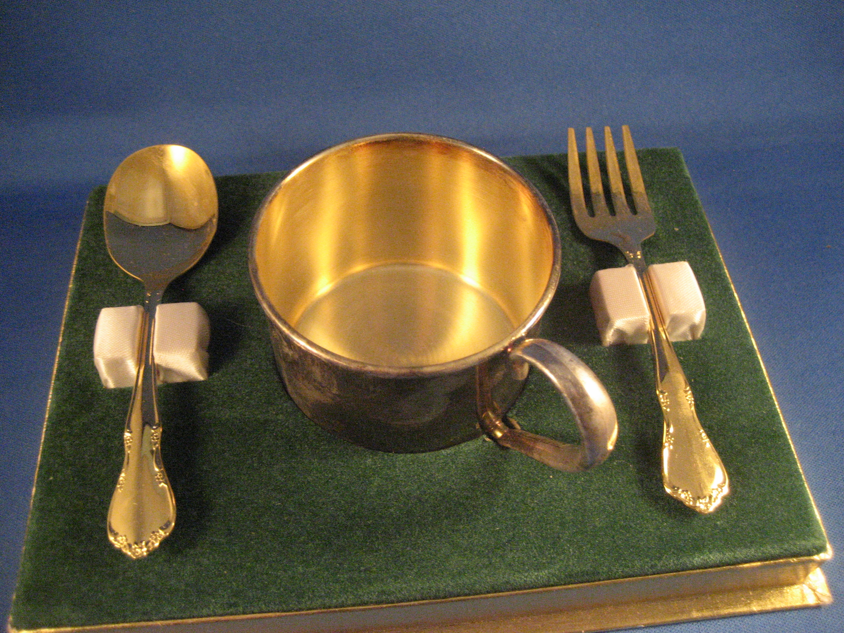 Silver Plated Child's Cup and Silverware from Oneida