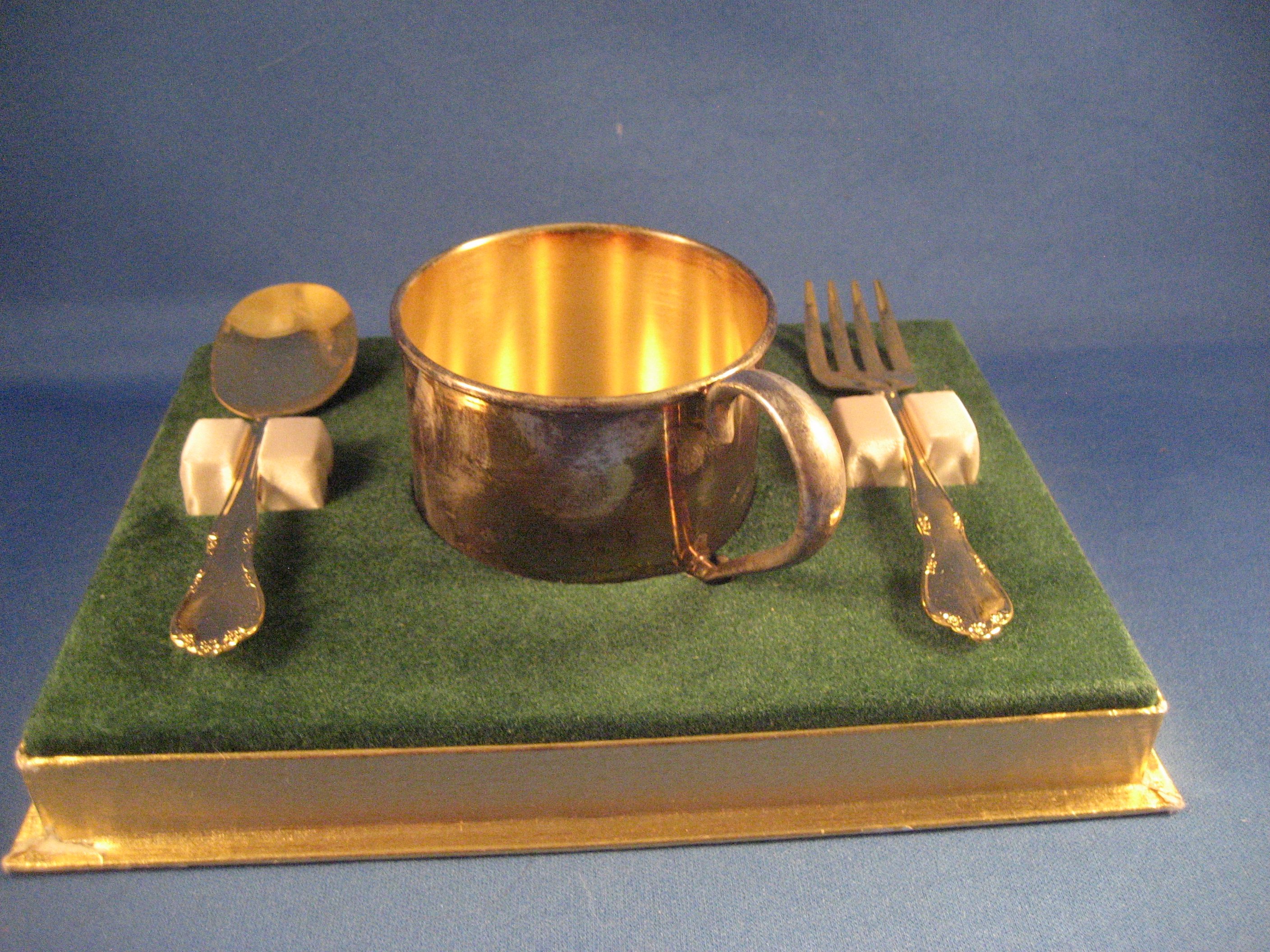 Silver Plated Child's Cup and Silverware from Oneida