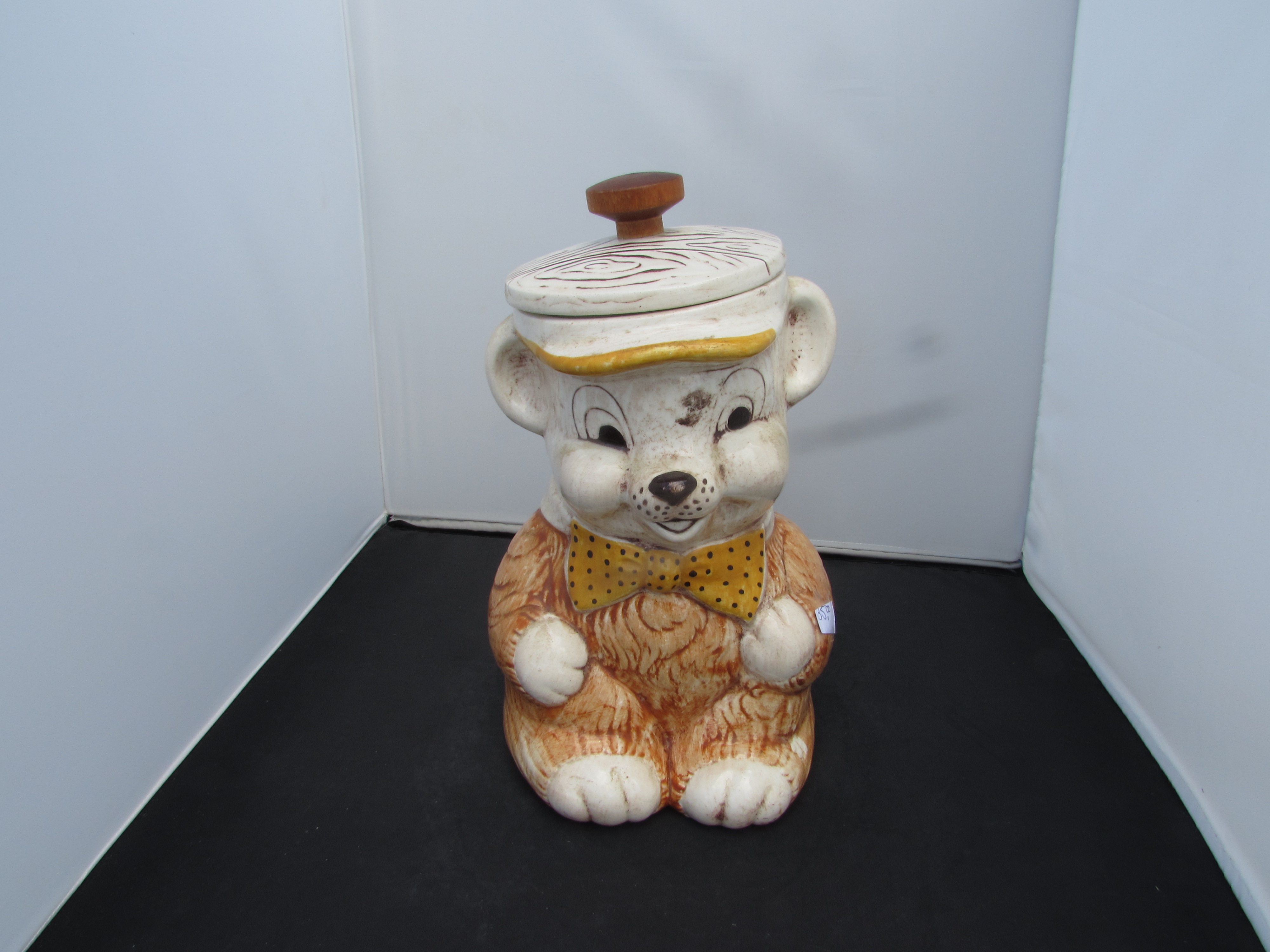Treasure Craft Bear with Polka Dot Bow Tie Cookie Jar
