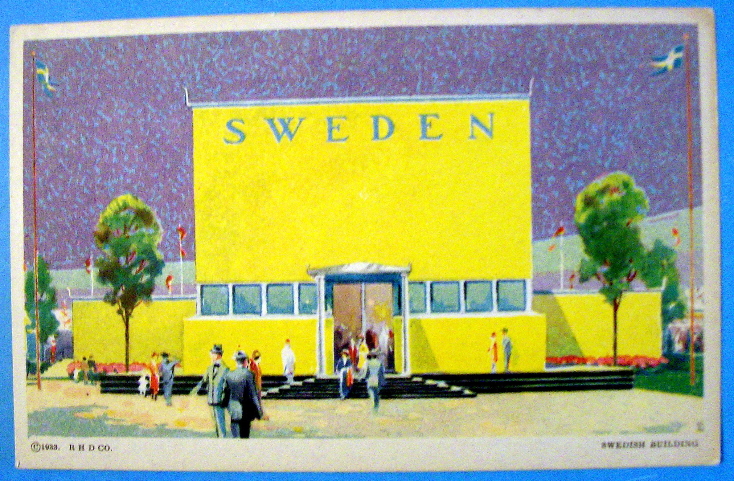 Swedish Building Postcard (1933 Century Of Progress)