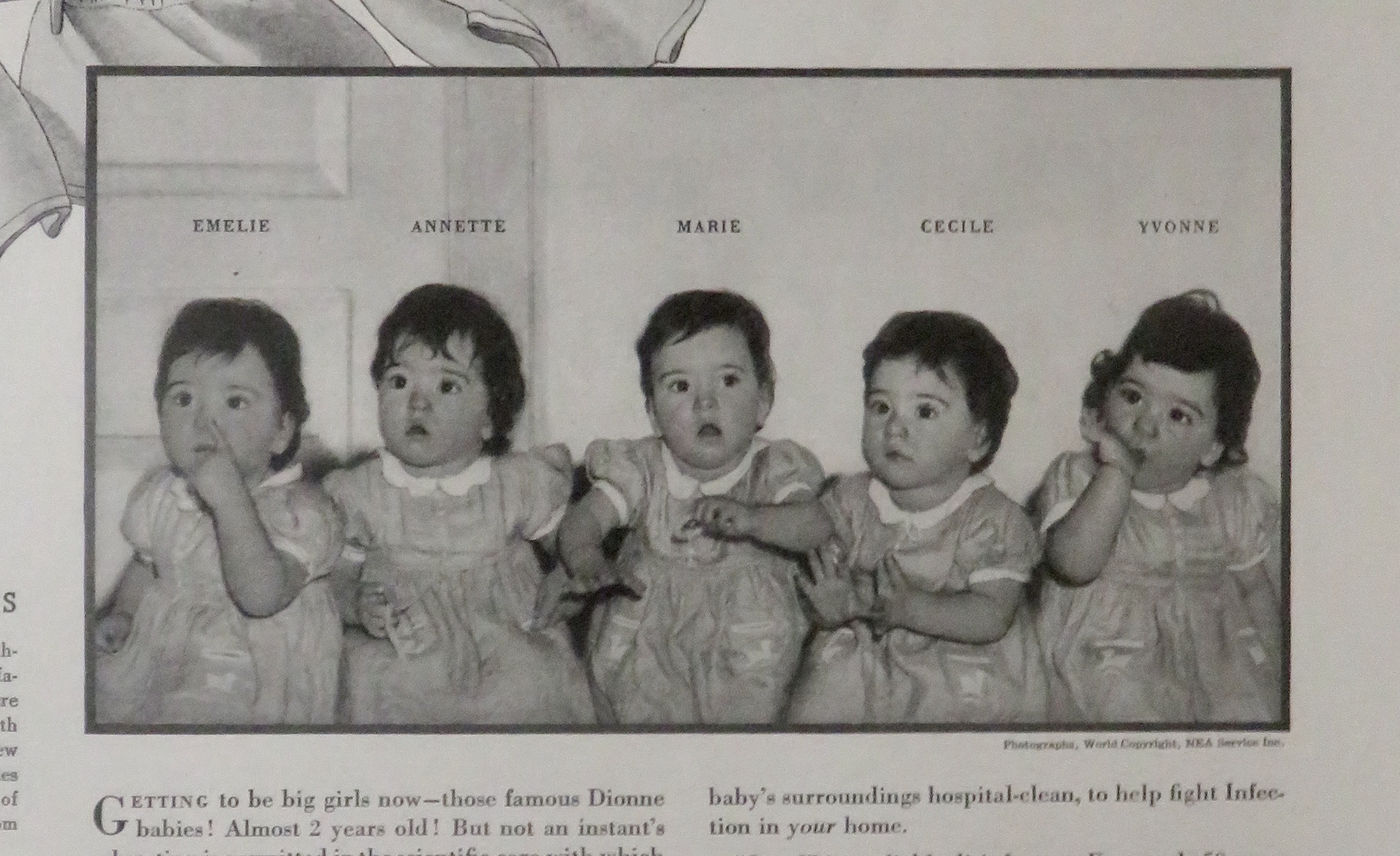 1936 Lysol Disinfectant with Dionne Quintuplet Babies