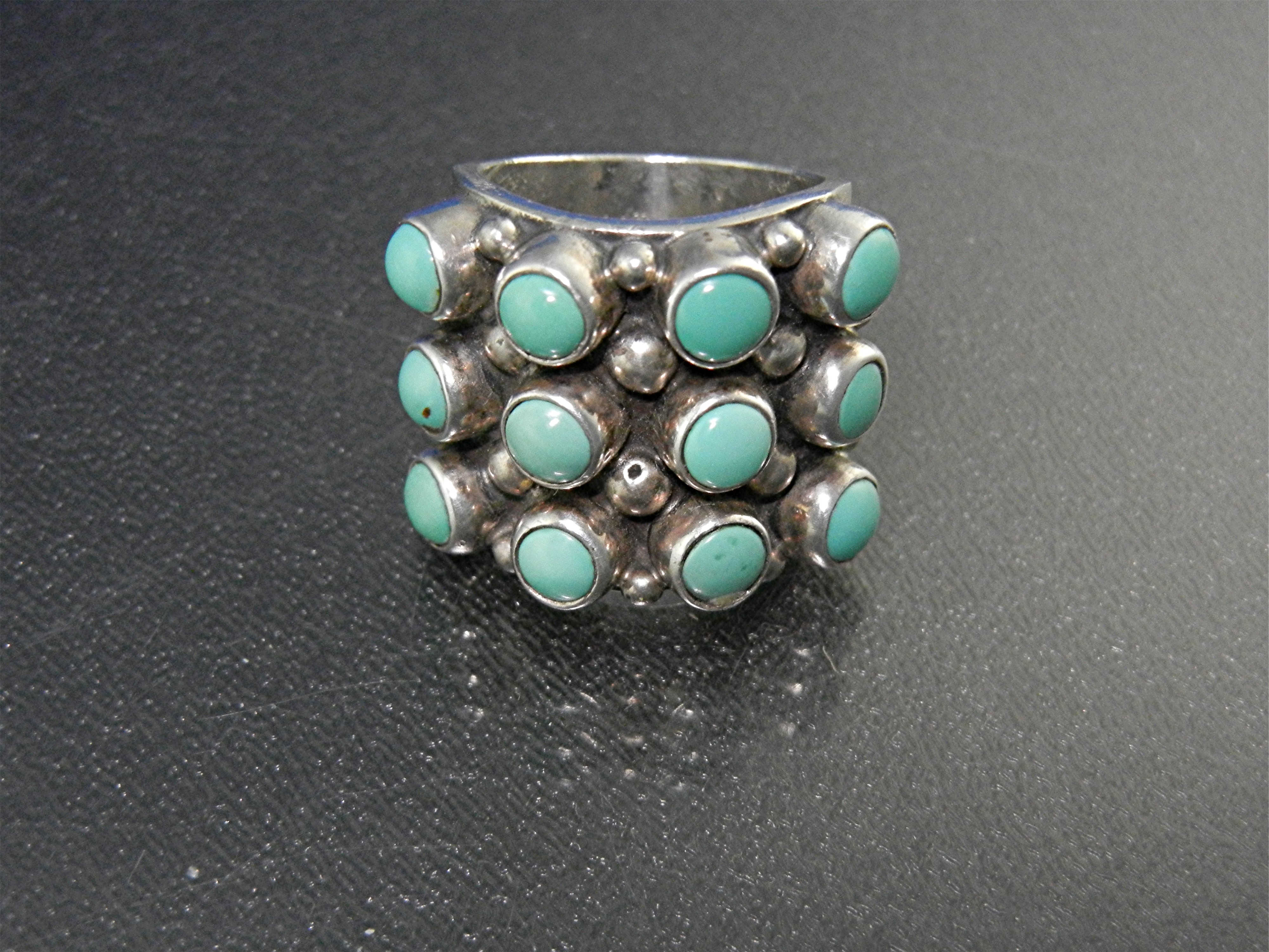 EX EX Sterling Silver and Turquoise Ring Claudia Aguadi