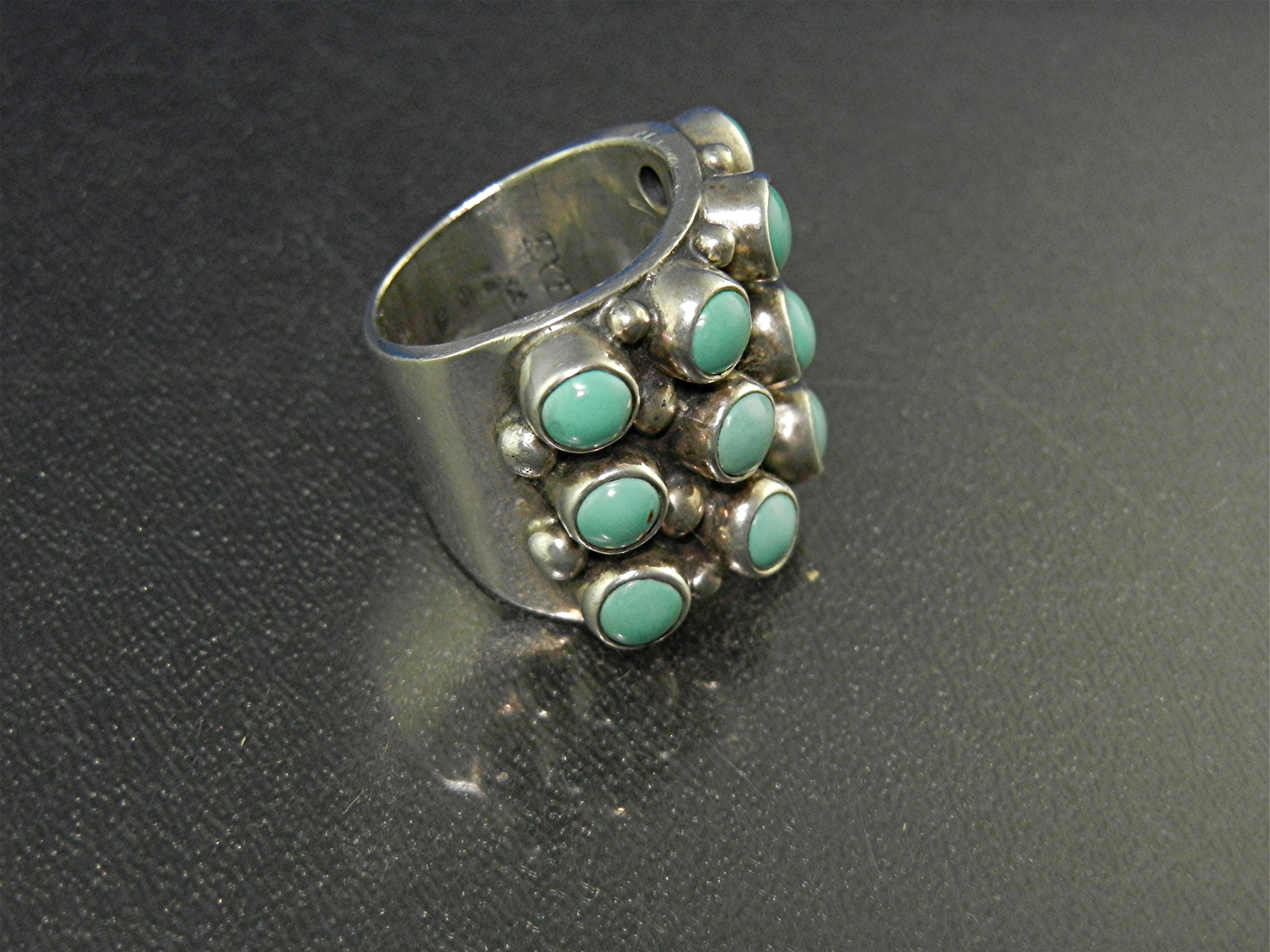 EX EX Sterling Silver and Turquoise Ring Claudia Aguadi