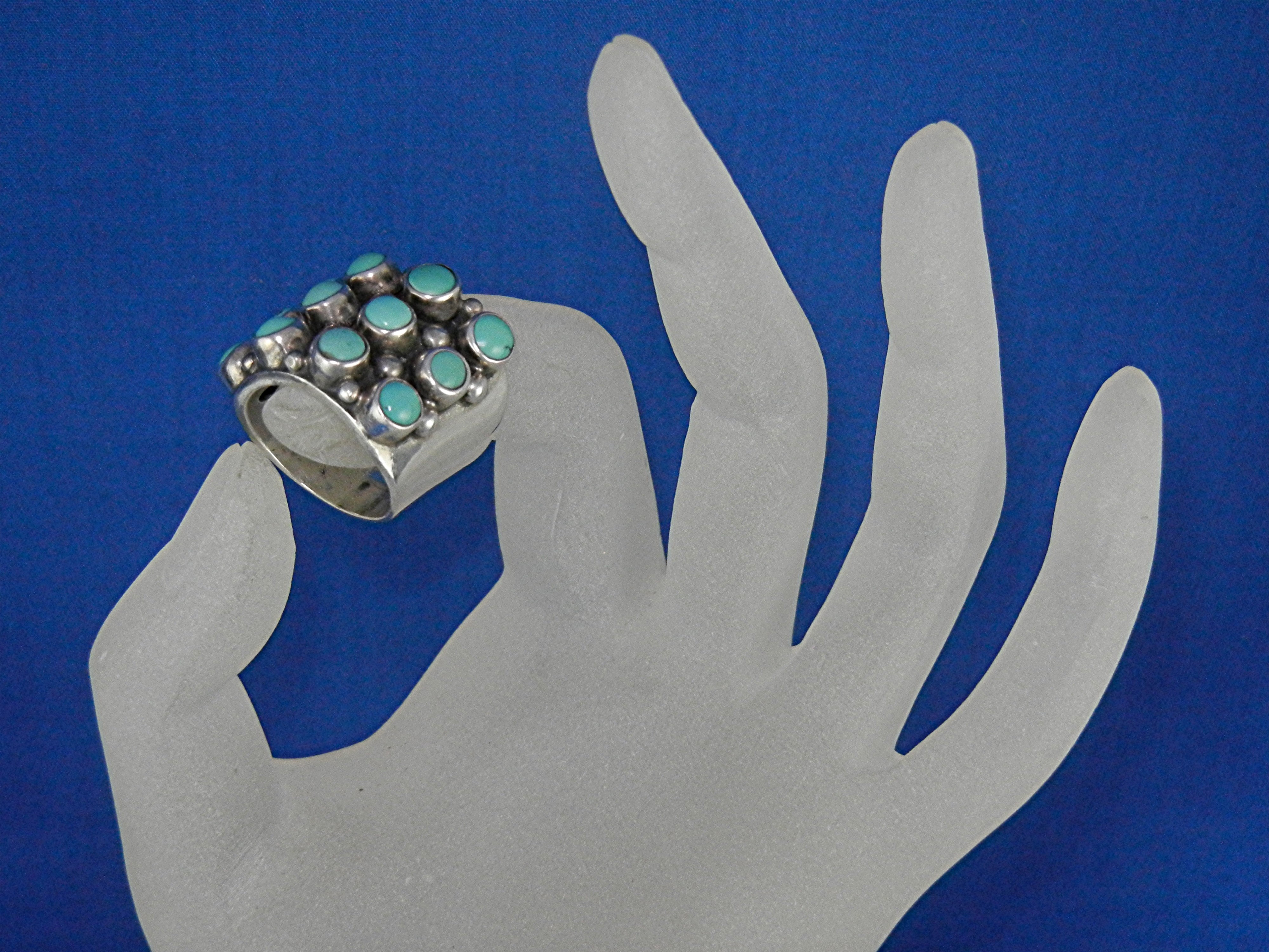 EX EX Sterling Silver and Turquoise Ring Claudia Aguadi
