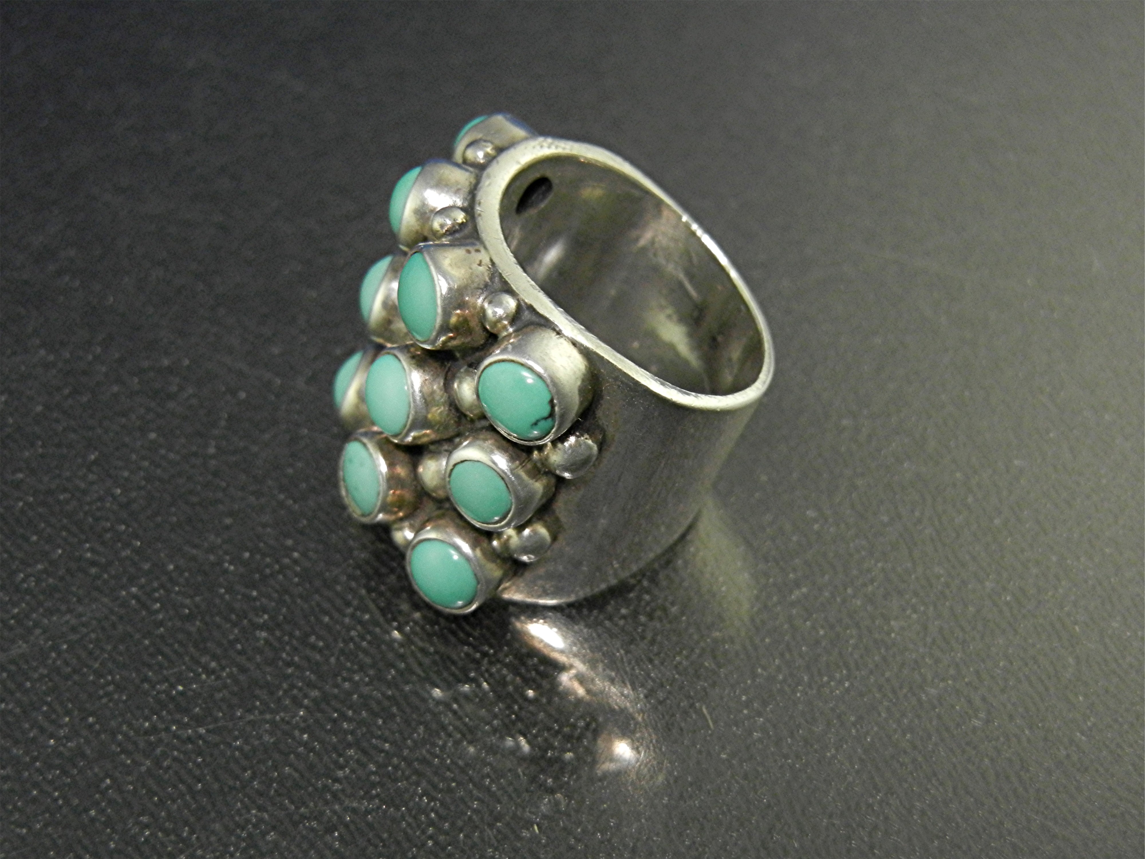 EX EX Sterling Silver and Turquoise Ring Claudia Aguadi