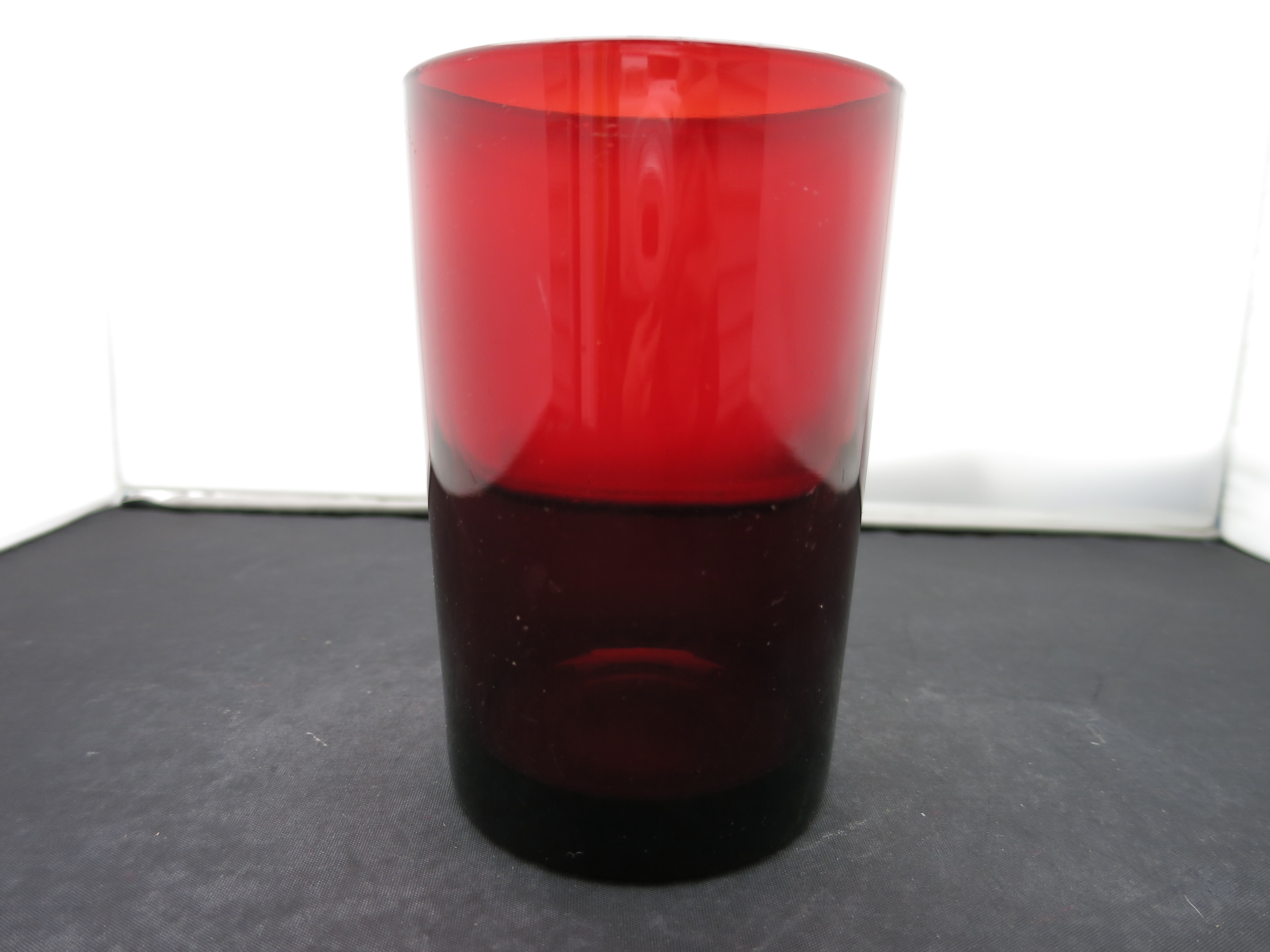 Ruby Glass Water Tumbler 5 inch marked 71