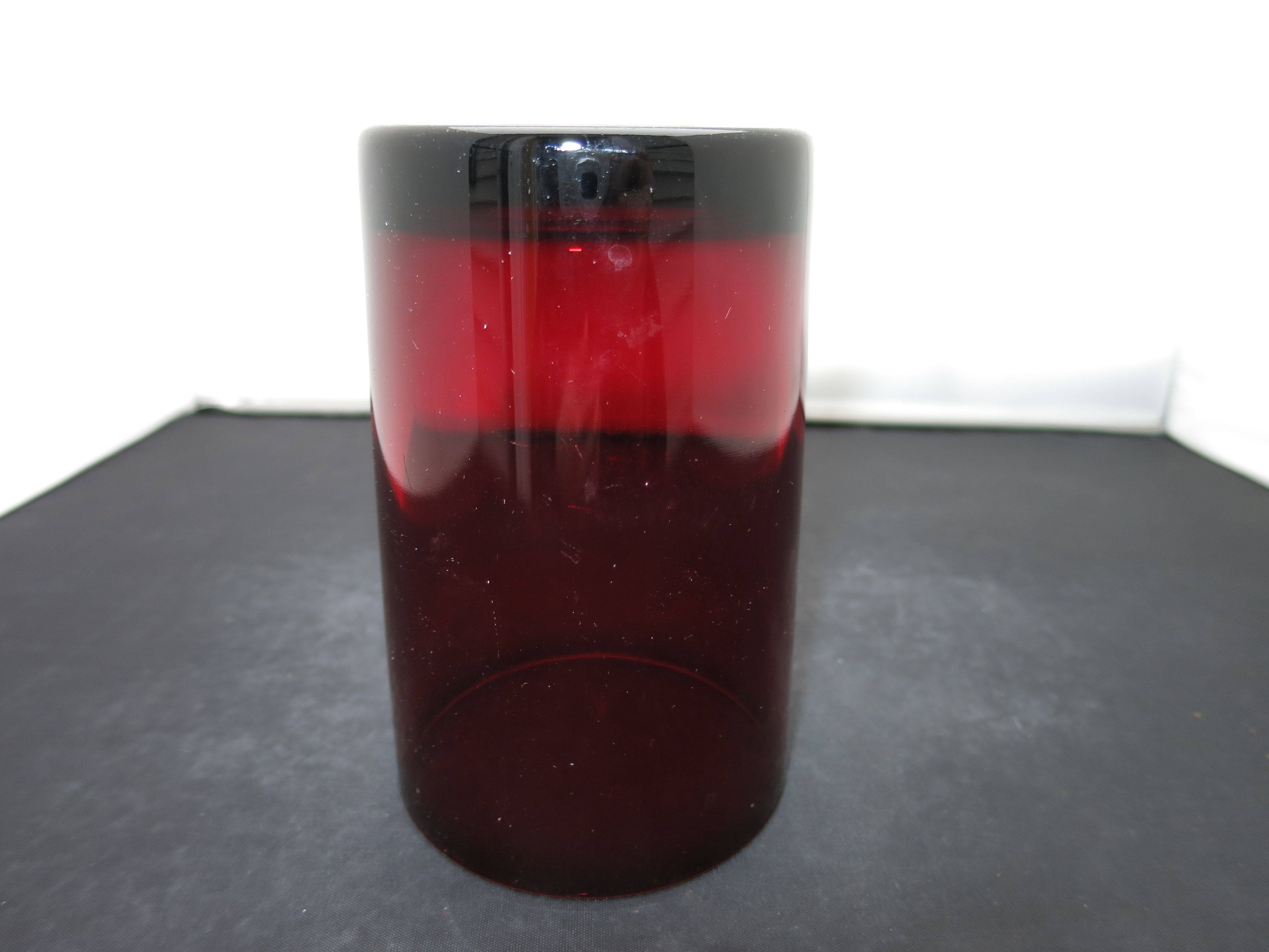 Ruby Glass Water Tumbler 5 inch marked 71
