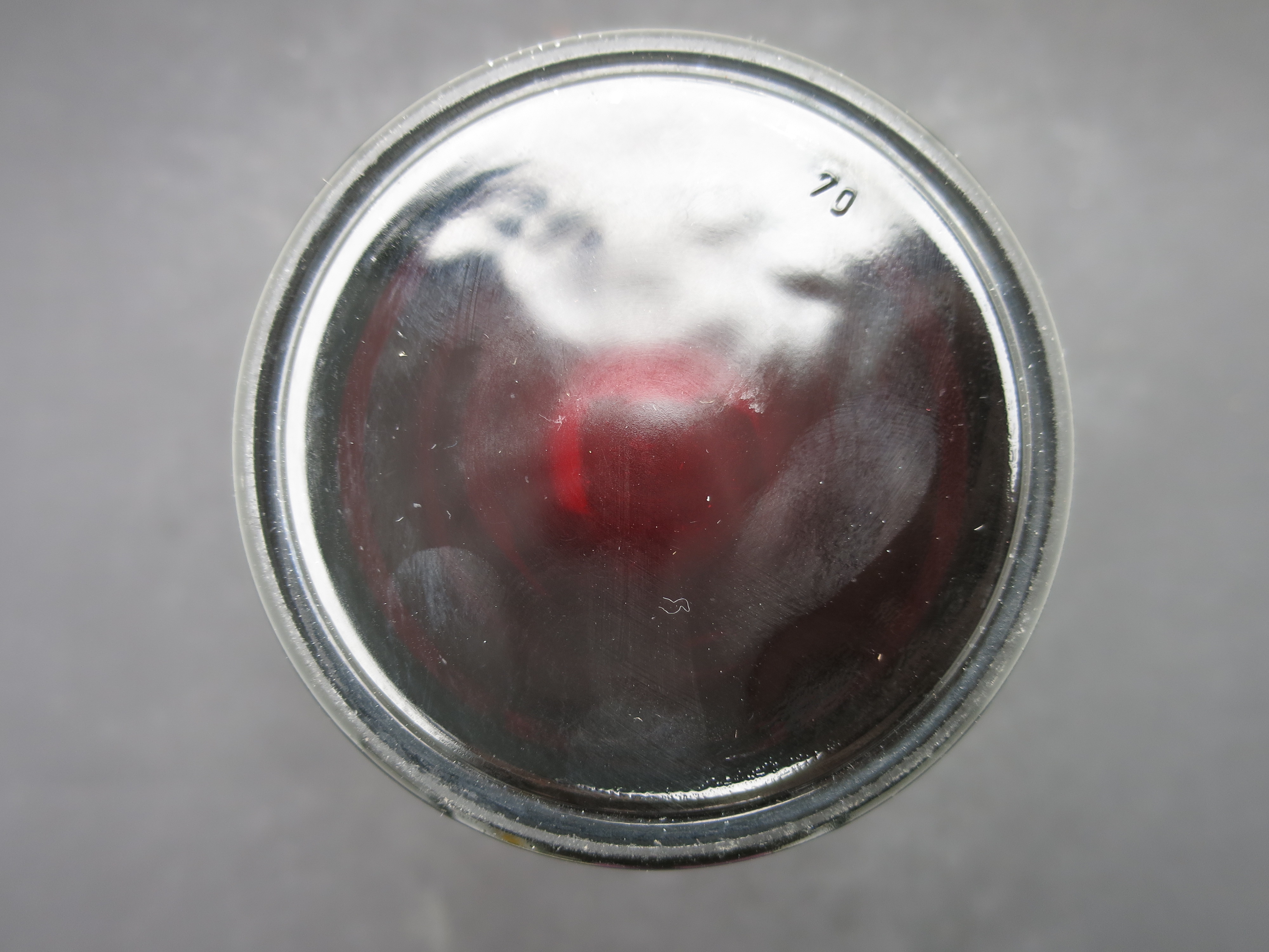 Ruby Glass Water Tumbler 5 inch marked 71