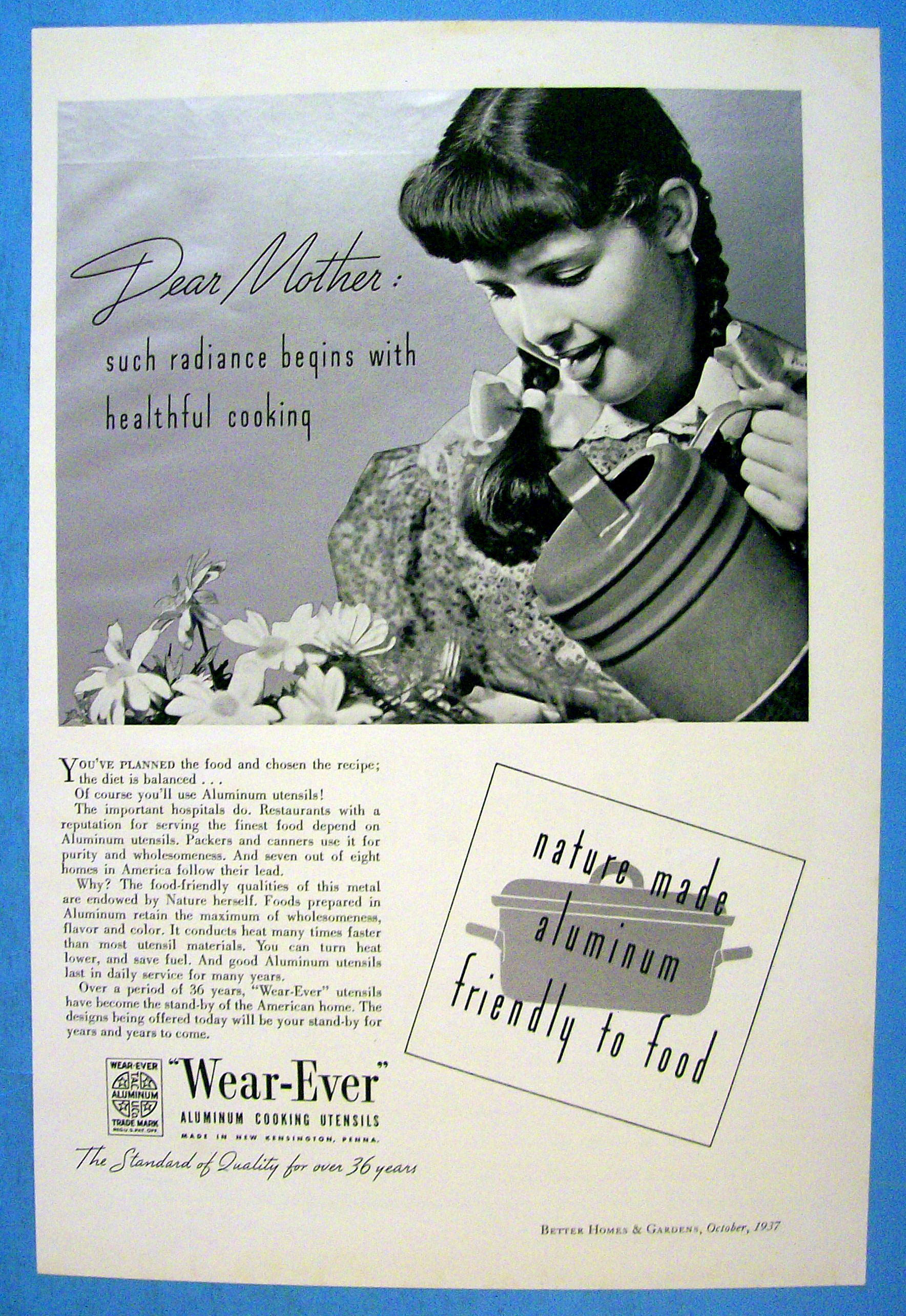 1937 Wear - Ever w/ Girl Watering Flowers