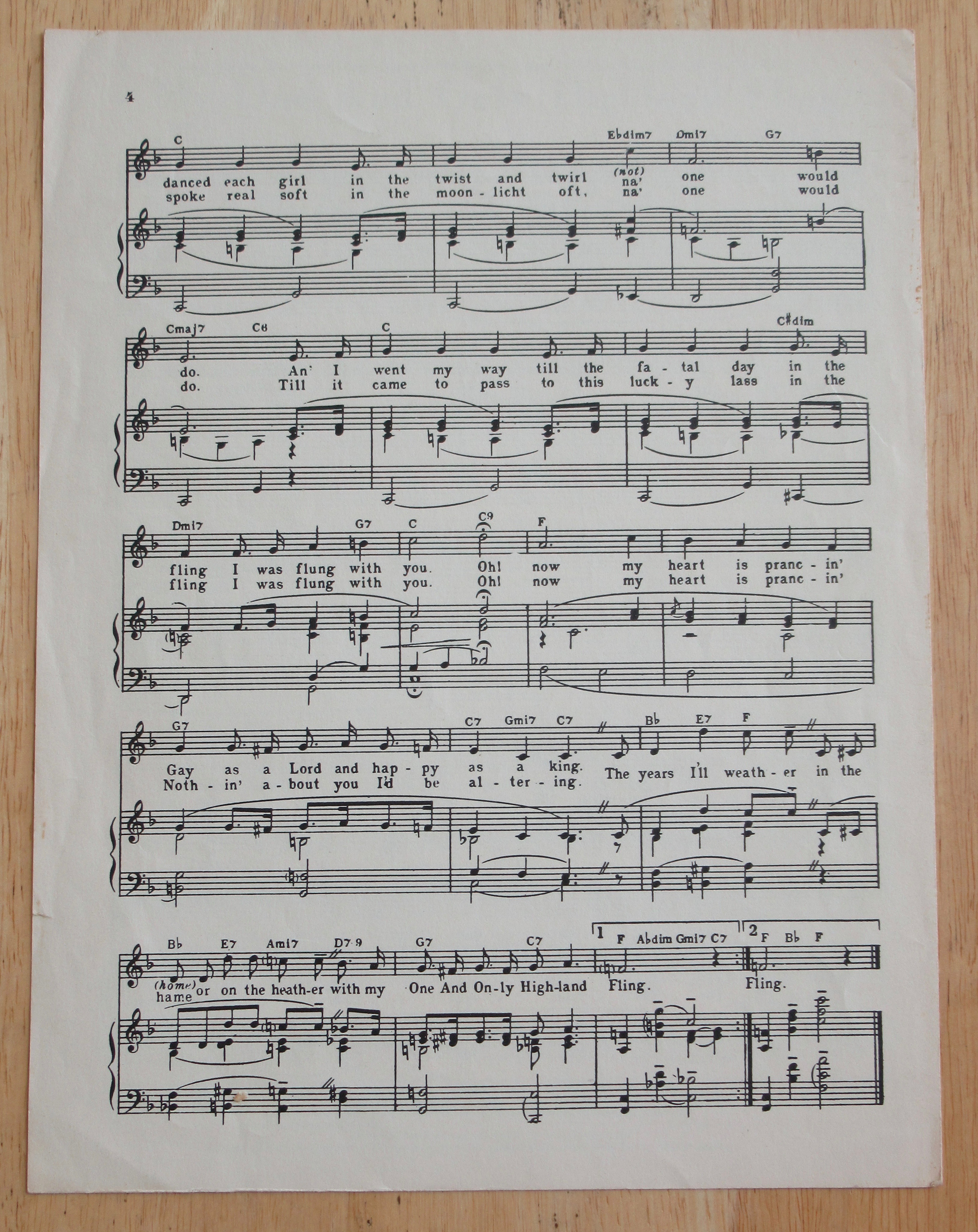 1949 My One & Only Highland Fling Sheet Music