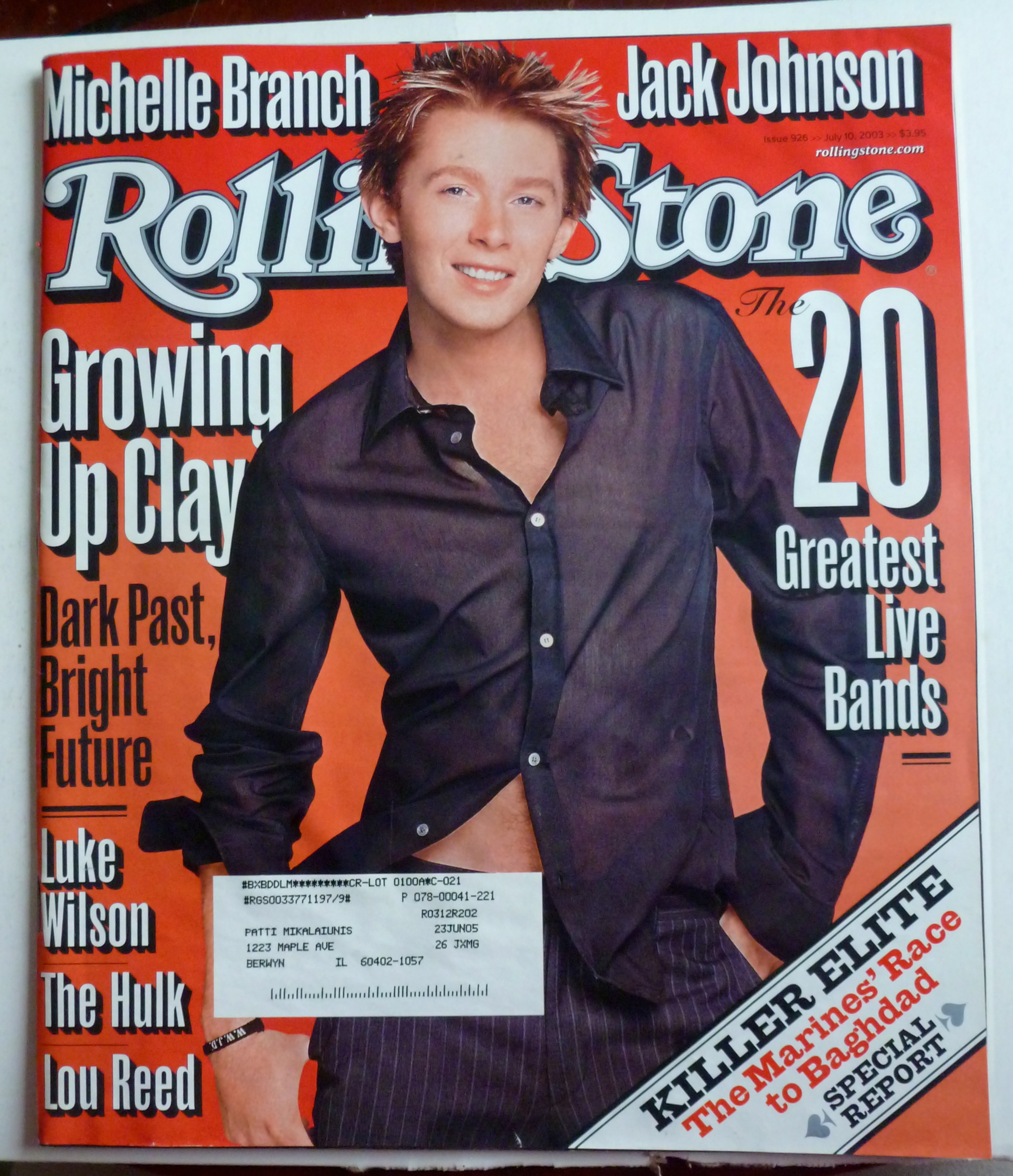 Rolling Stone Magazine July 10, 2003 Clay Aiken