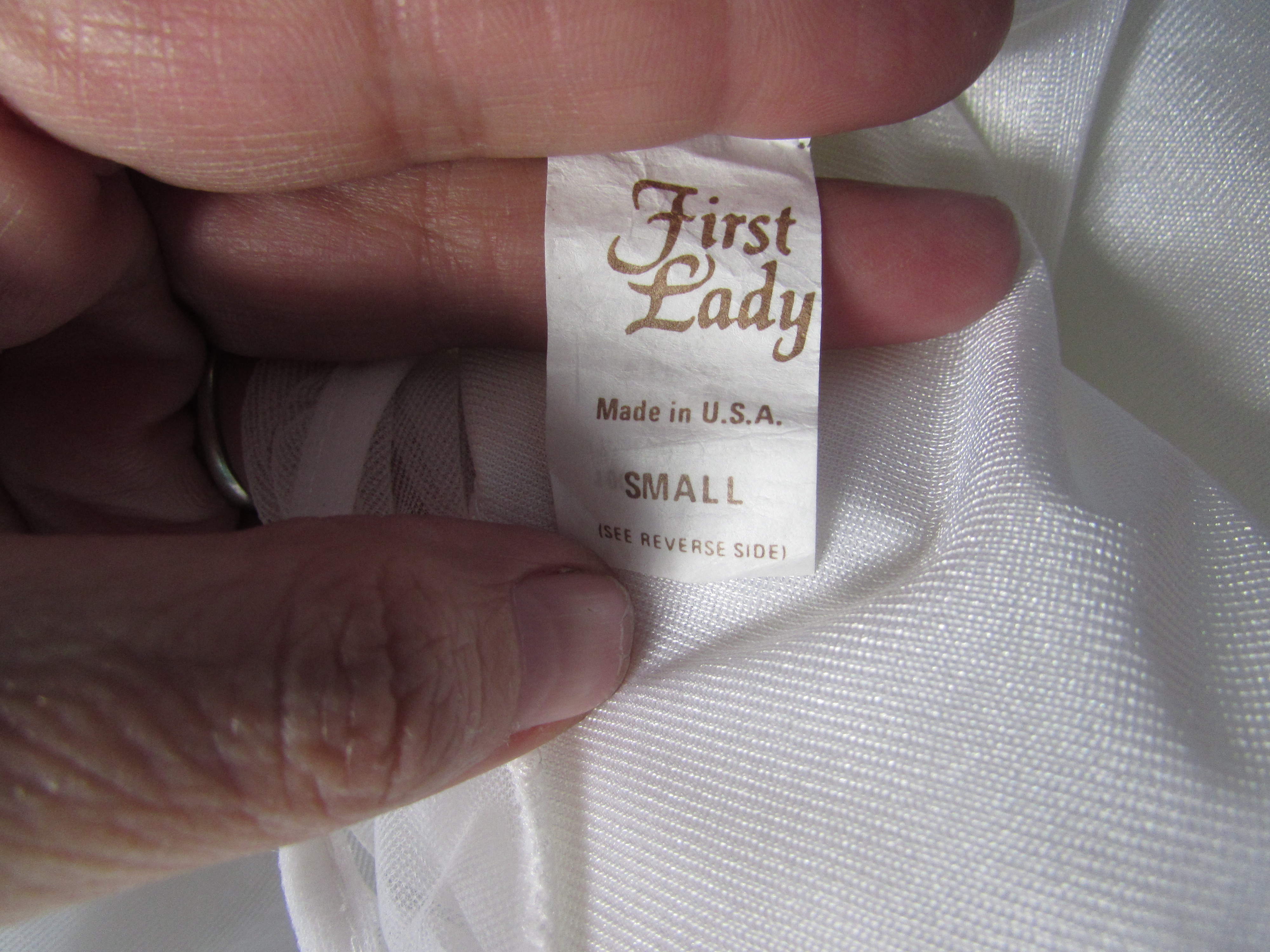 Vintage White Chiffon First Lady Nightgown size Small