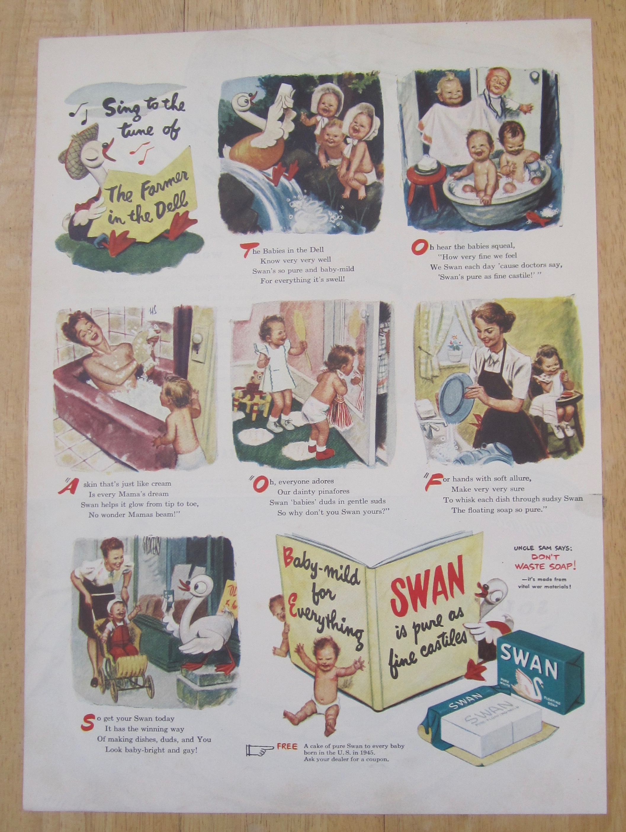 1945 Swan Soap with The Farmer In The Dell