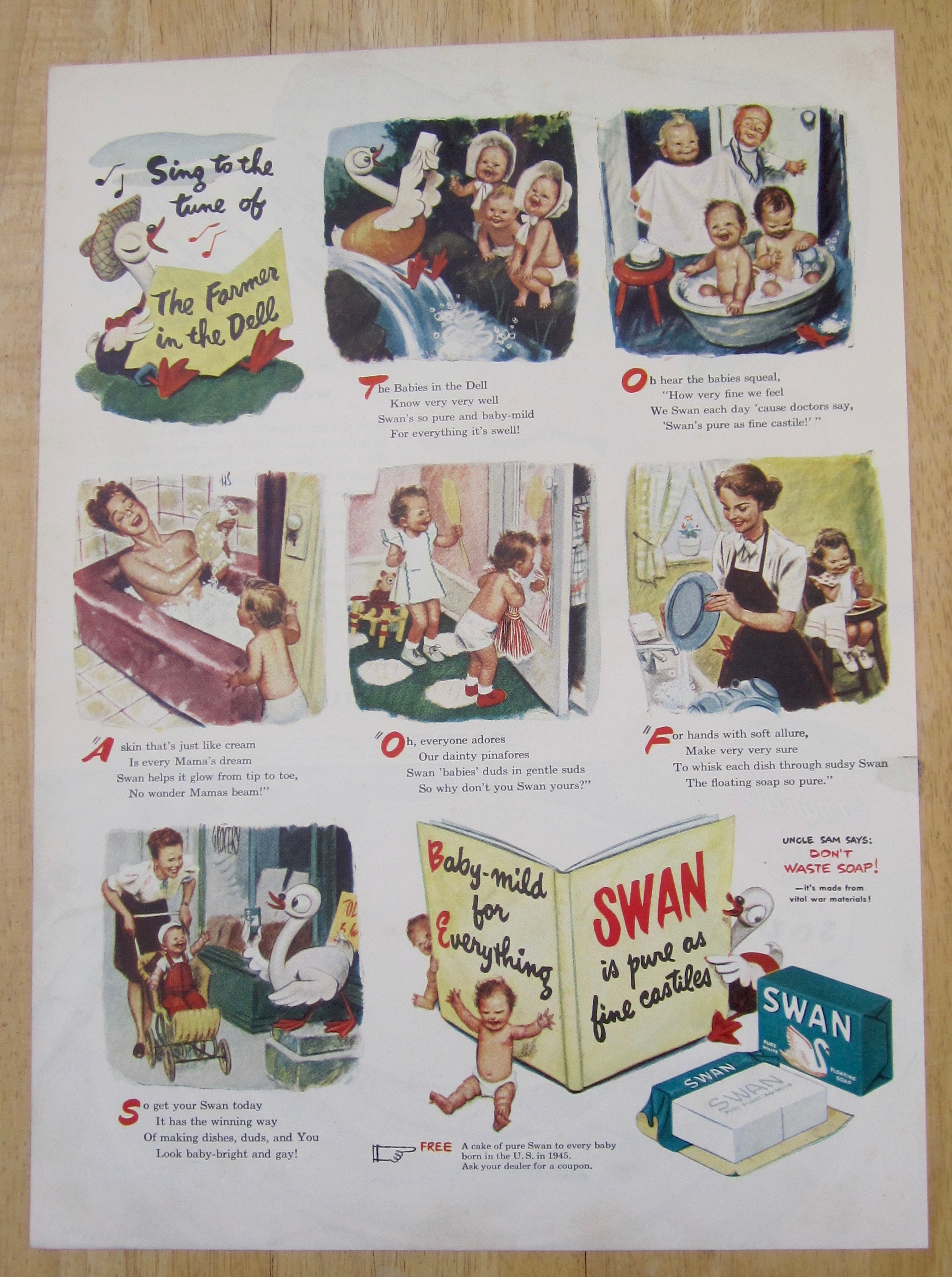 1945 Swan Soap with The Farmer In The Dell