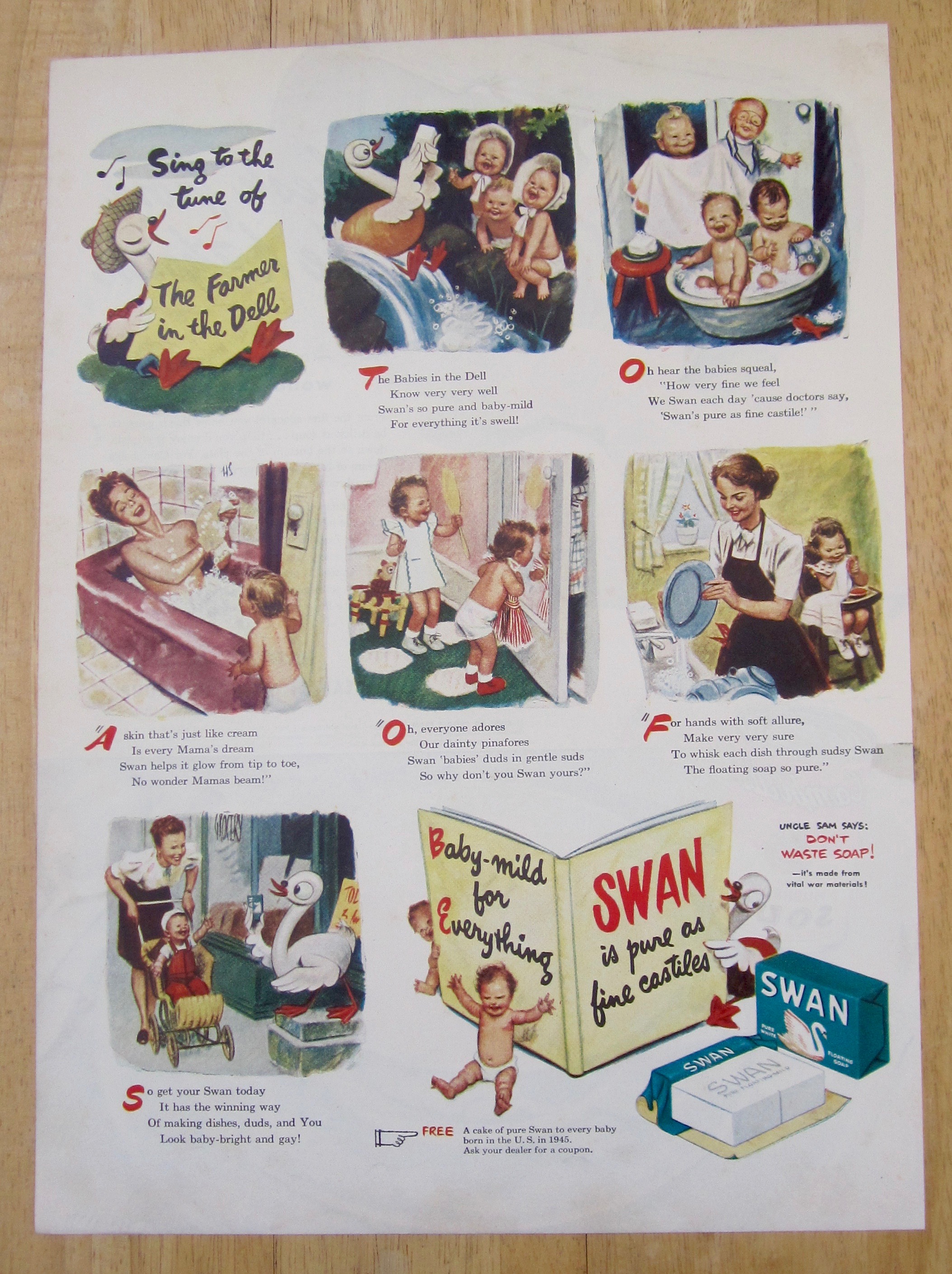 1945 Swan Soap with The Farmer In The Dell