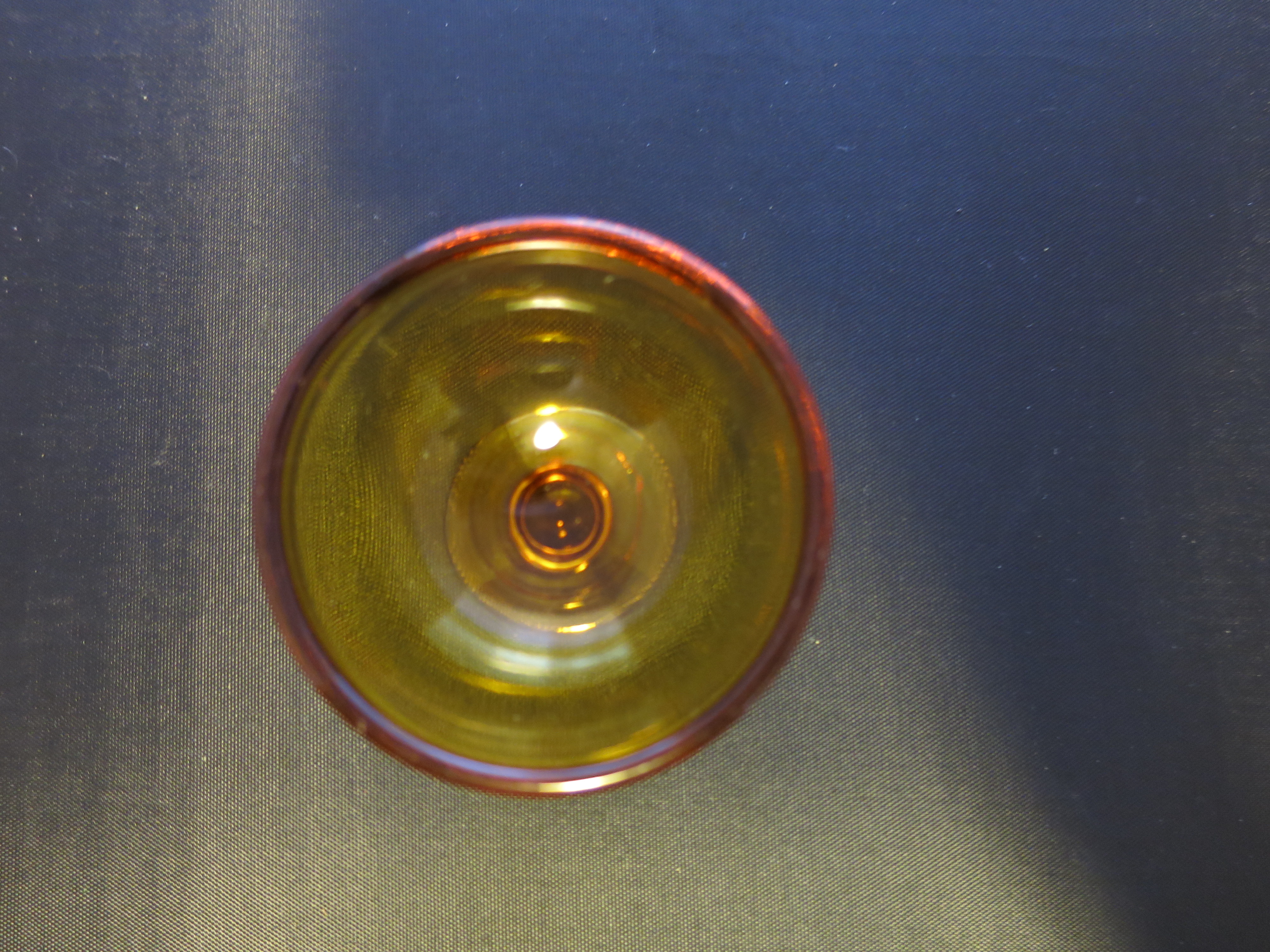 Federal Glass Madrid Amber Pedestal Salt Cellar Dip