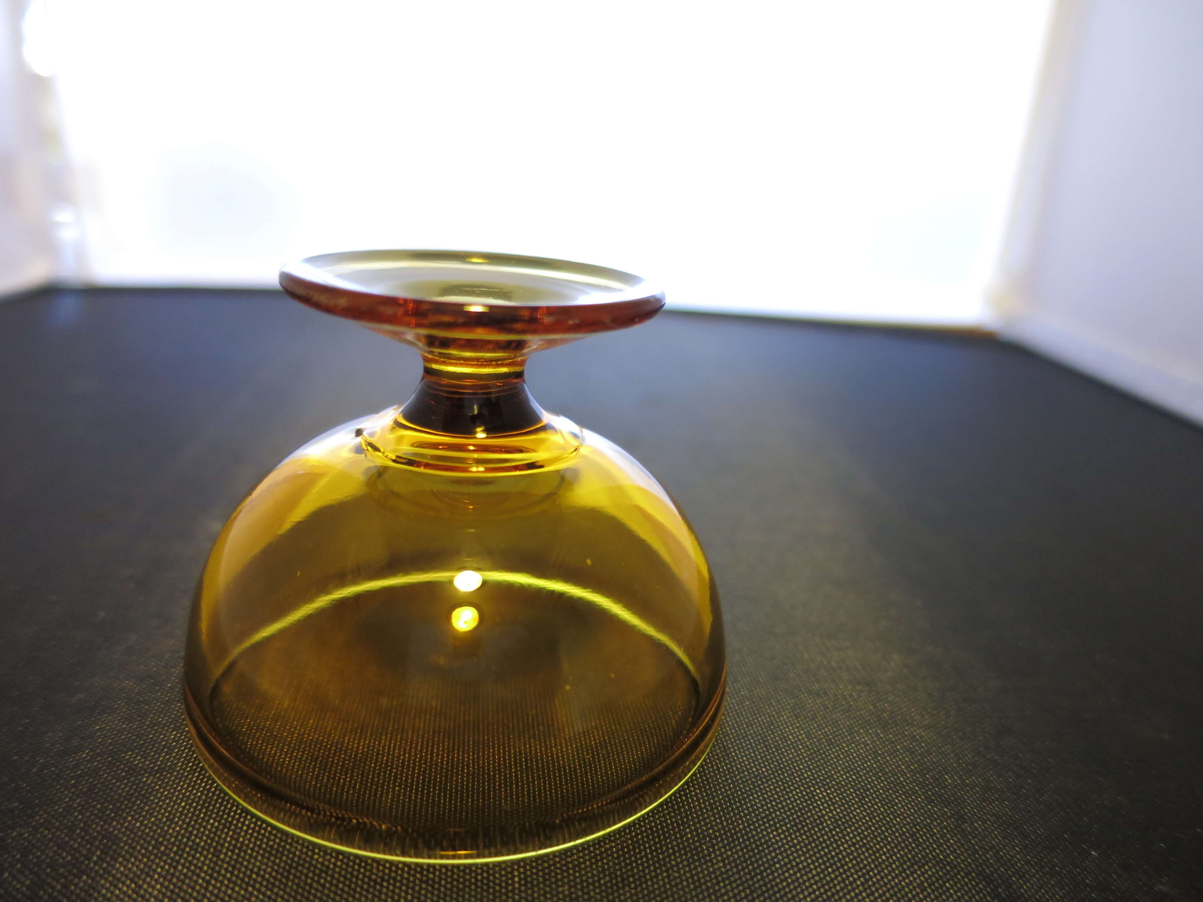 Federal Glass Madrid Amber Pedestal Salt Cellar Dip