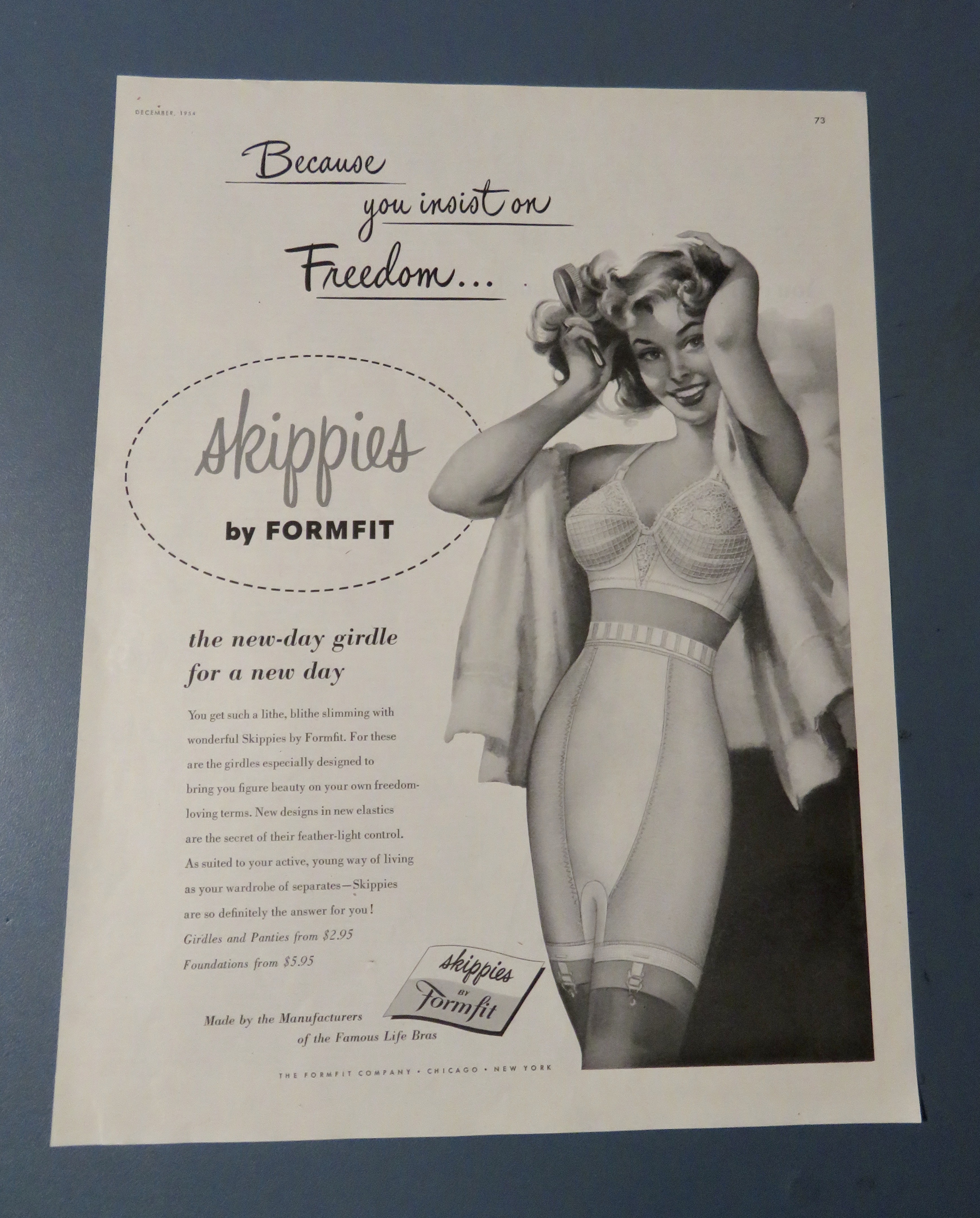 1954 Skippies By Formfit with Woman In Underwear
