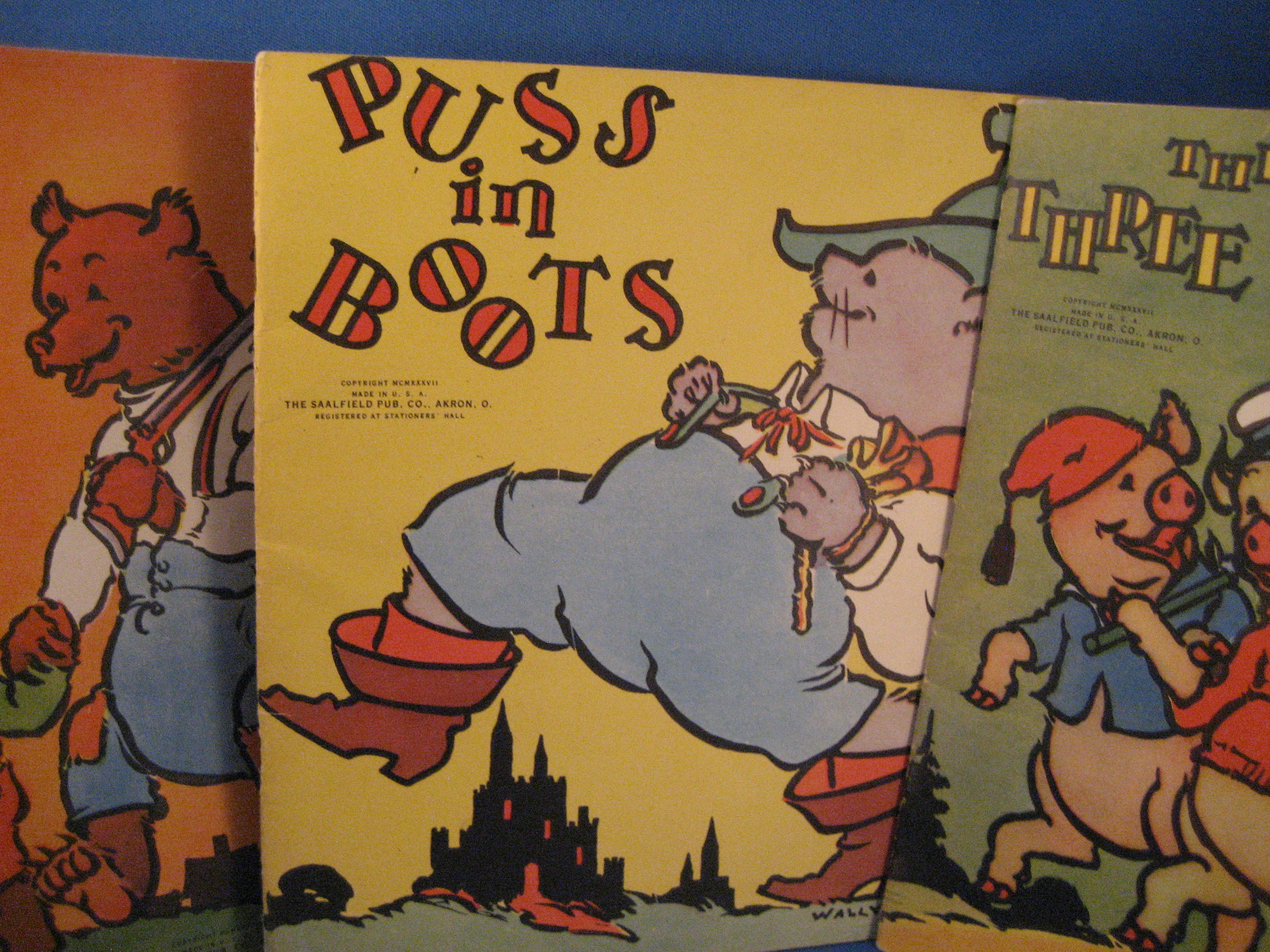 Puss In Boots, Three Little Pigs, and Three Bears Color Book