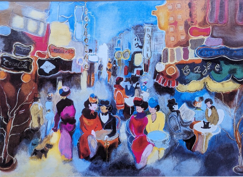 Zule painting paris cafe closeup