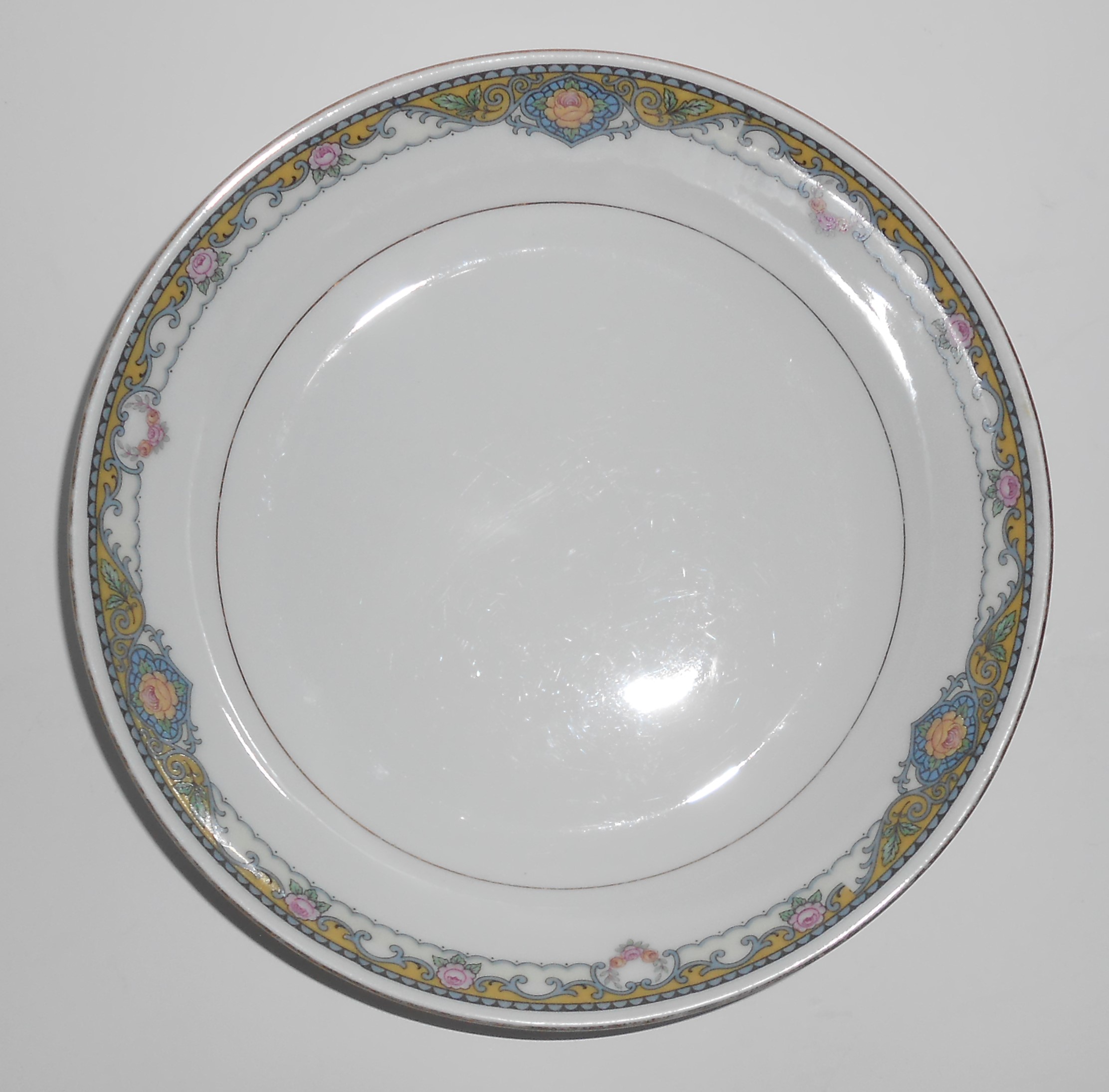 Eamag Porcelain China Bavaria EAM16 Yellow Band Pink Ro