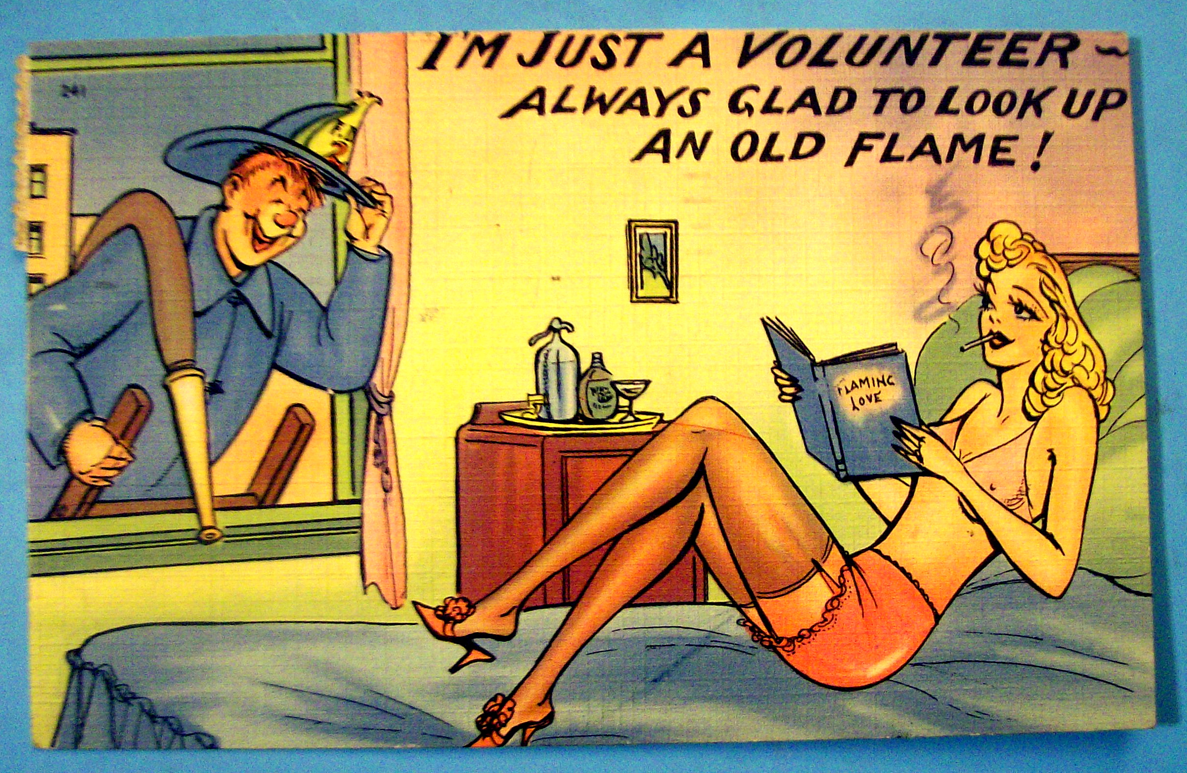 Im Just A Volunteer, Always Glad to Look Postcard